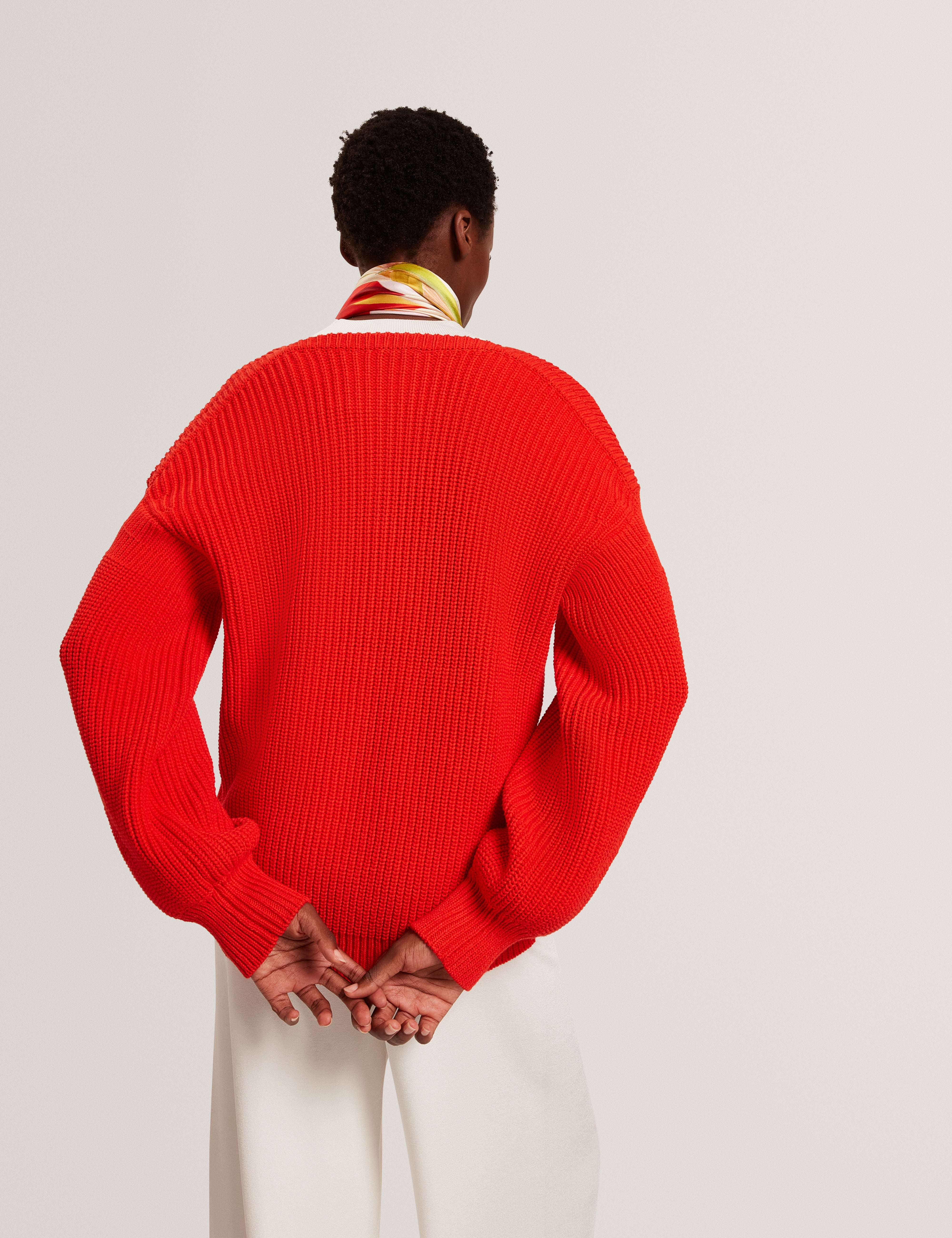 Ted Baker Velmee Oversized V Neck Fisherman Knit Jumper Women's