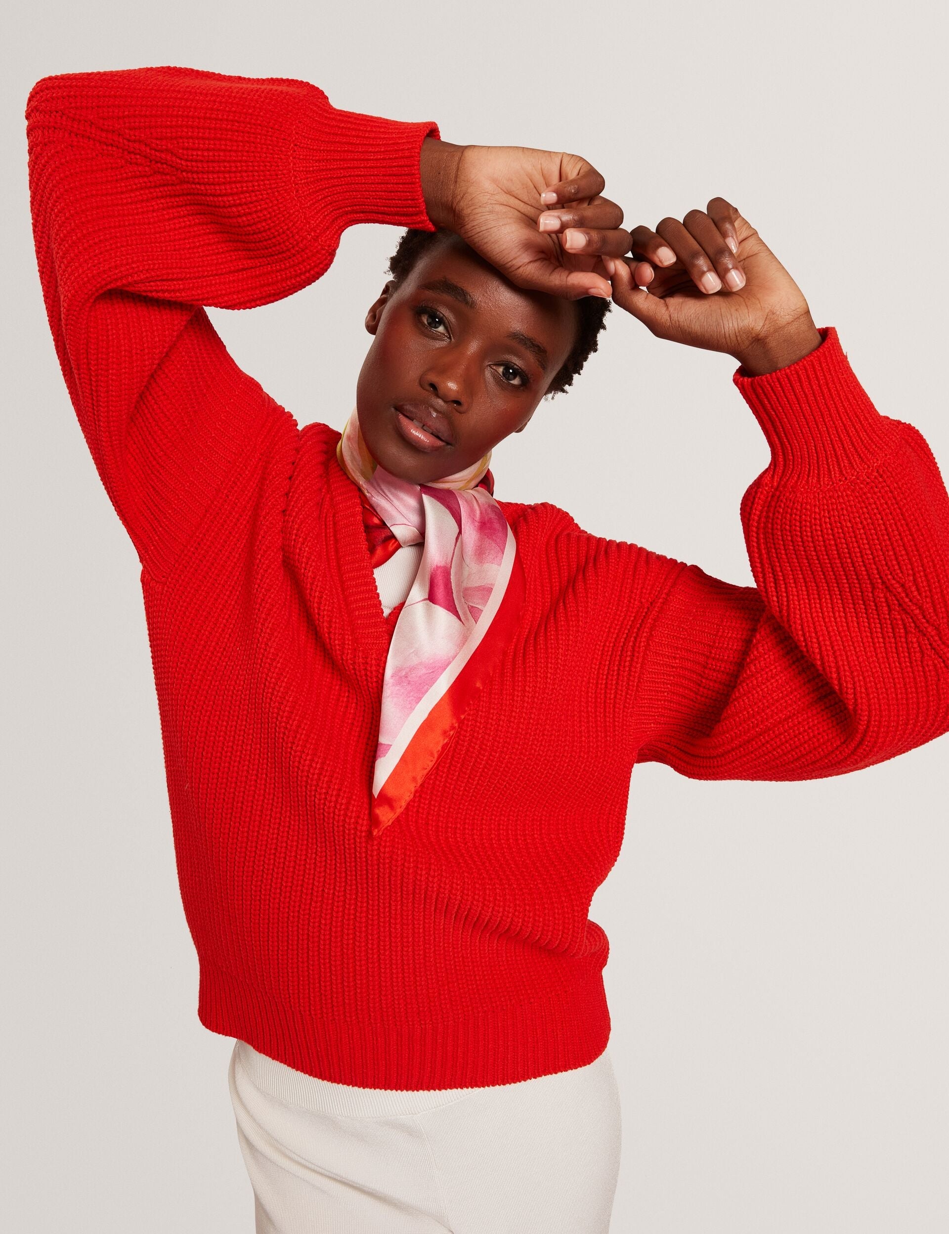 Ted Baker Velmee Oversized V Neck Fisherman Knit Jumper Women's