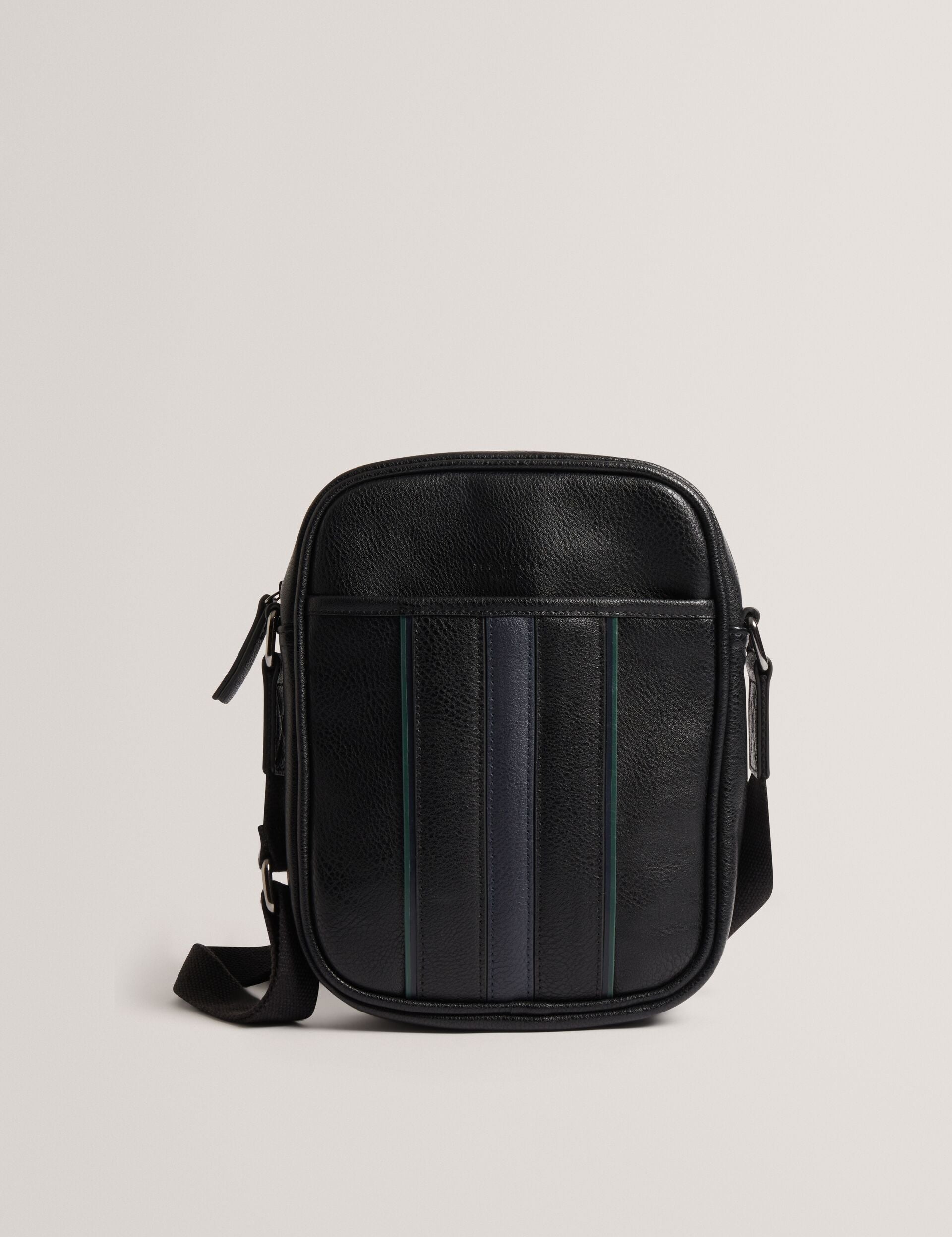 Ted Baker Keiigan Striped Panel Pu Reporter Crossbody Bag