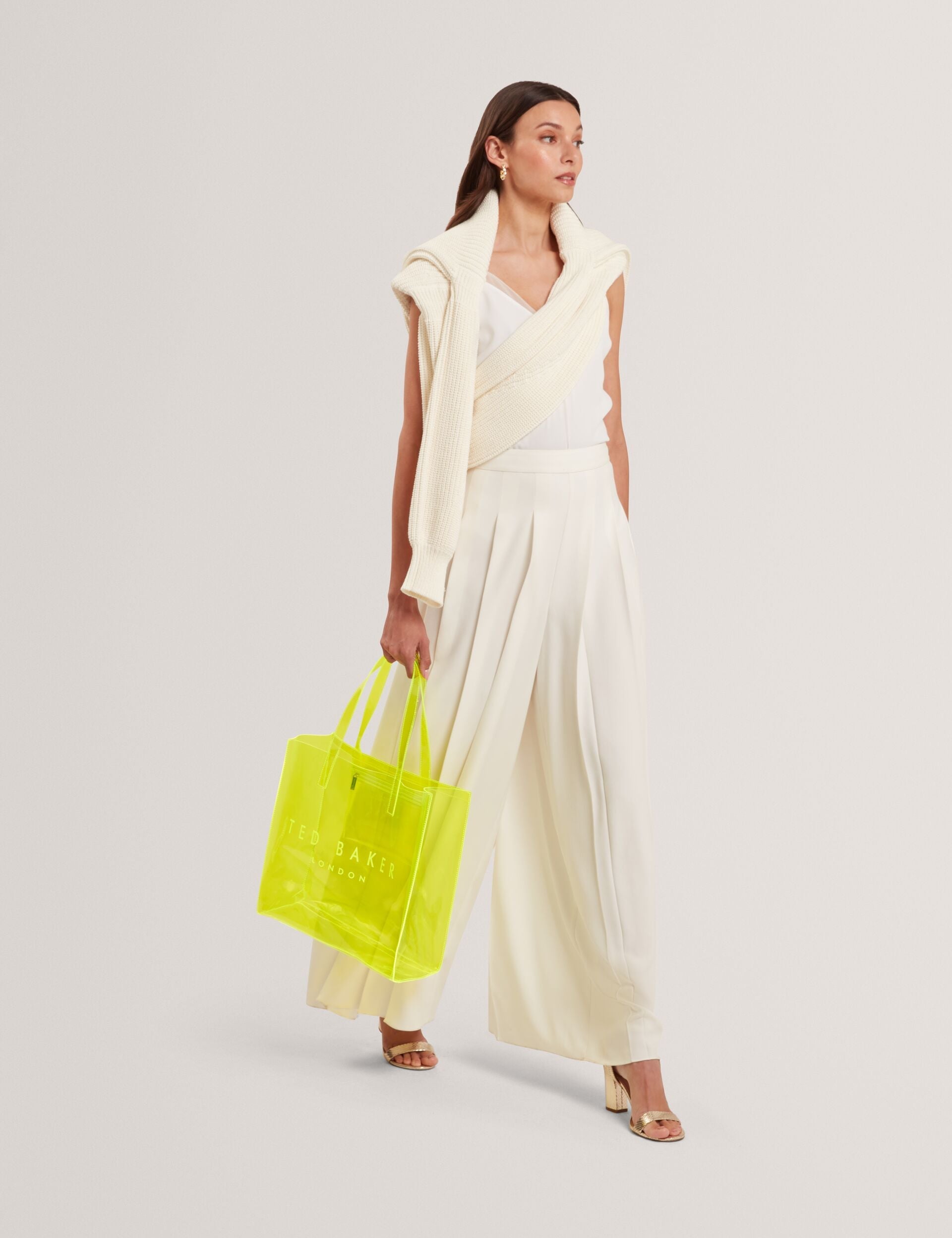 Ted Baker Sheicon Large Neon Clear Vinyl Icon Tote Bag Women's