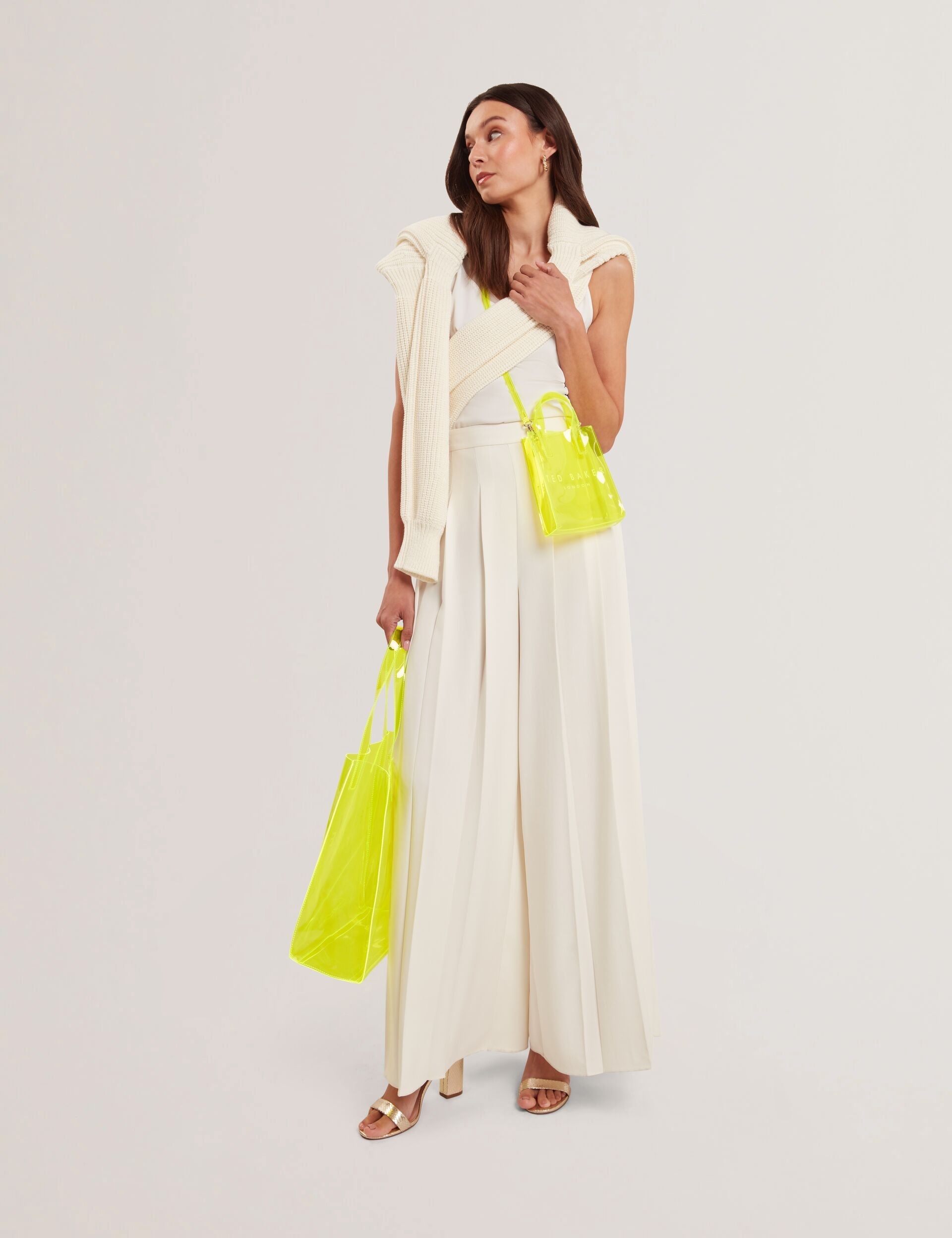 Ted Baker Sheicon Large Neon Clear Vinyl Icon Tote Bag Women's