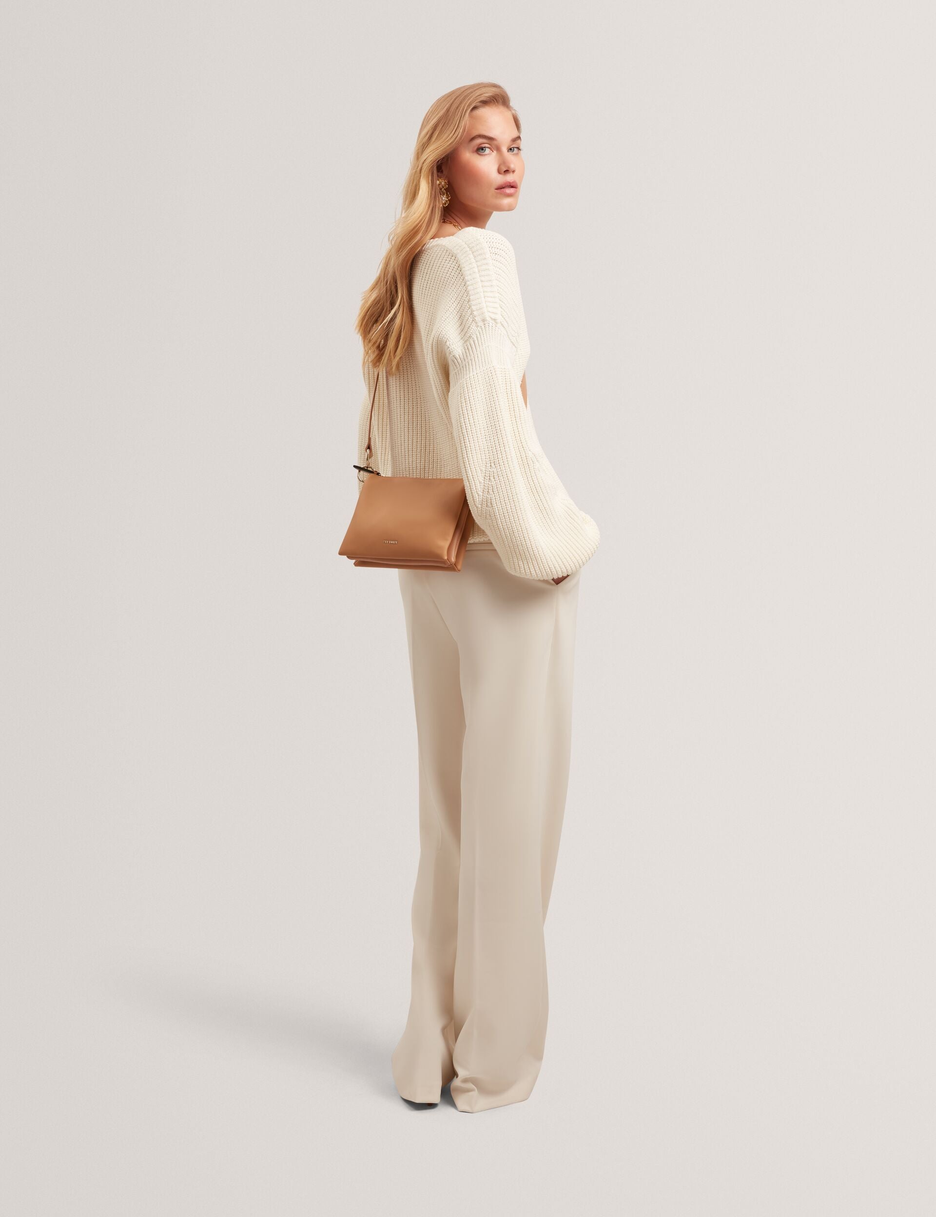 Ted Baker Darceyy Leather Crossbody Bag With Webbing Strap Women's