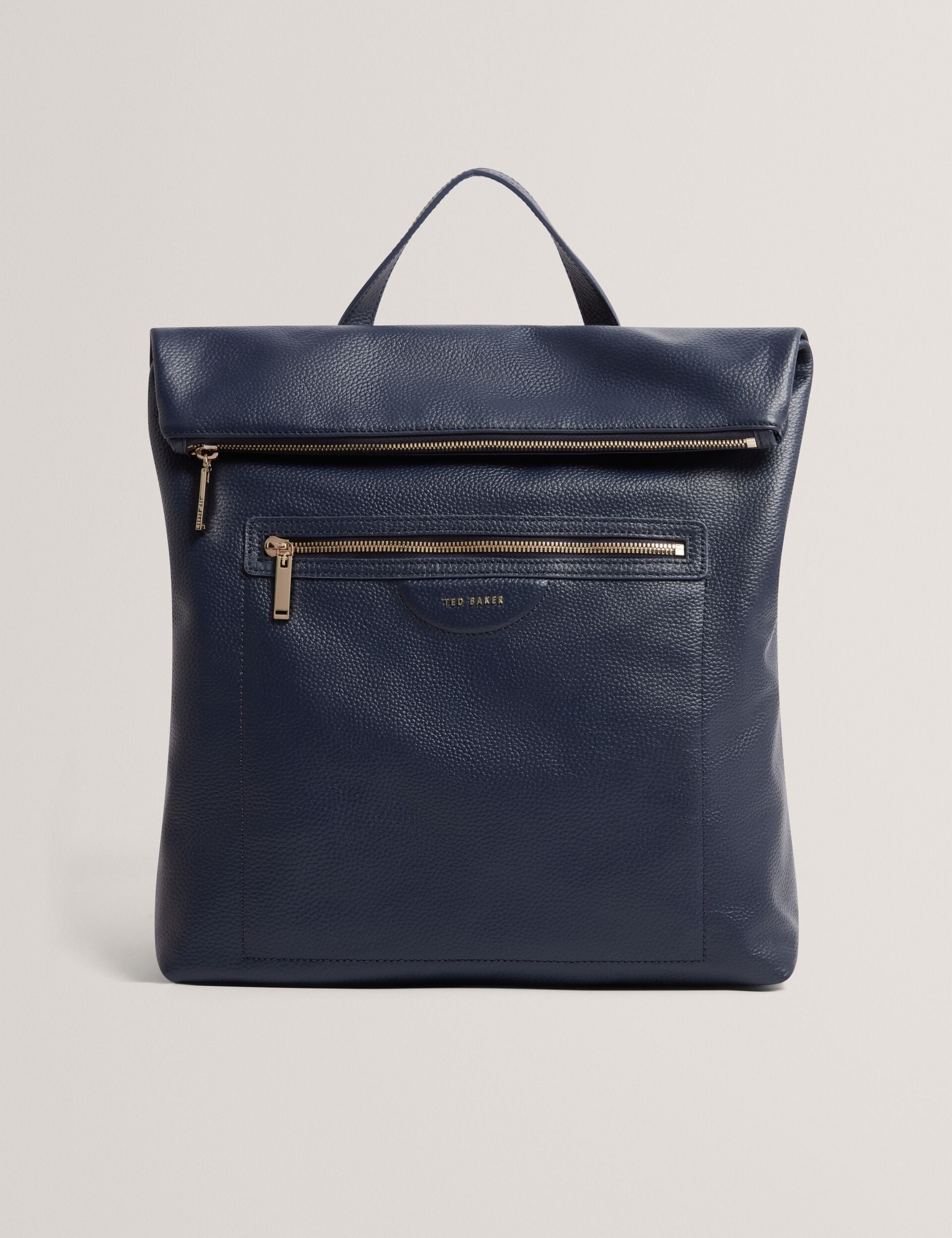 Ted Baker Essaya Leather Webbing Strap Fold Over Backpack Women's