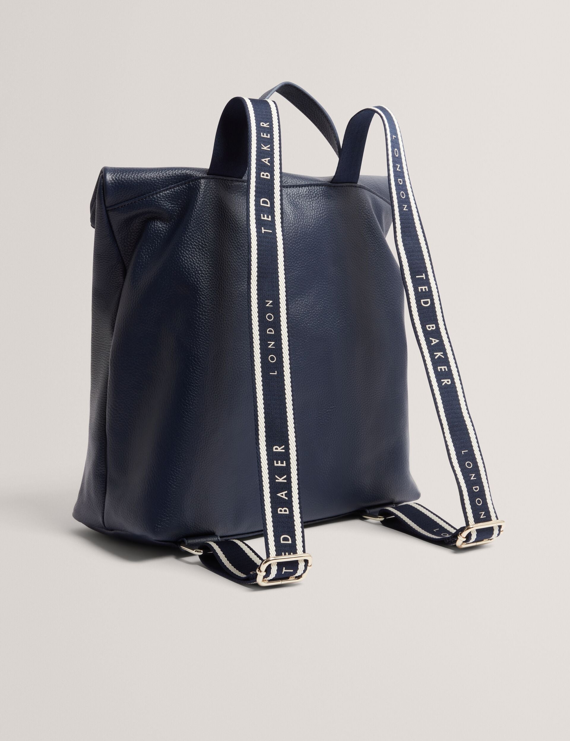 Ted Baker Essaya Leather Webbing Strap Fold Over Backpack Women's
