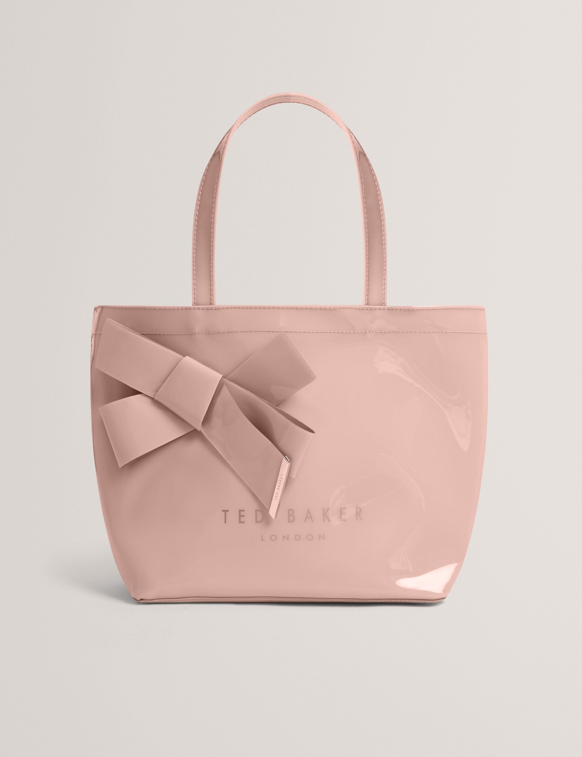 Ted Baker Nikicon Black Small Knot Bow Vinyl Icon Tote Bag Women's