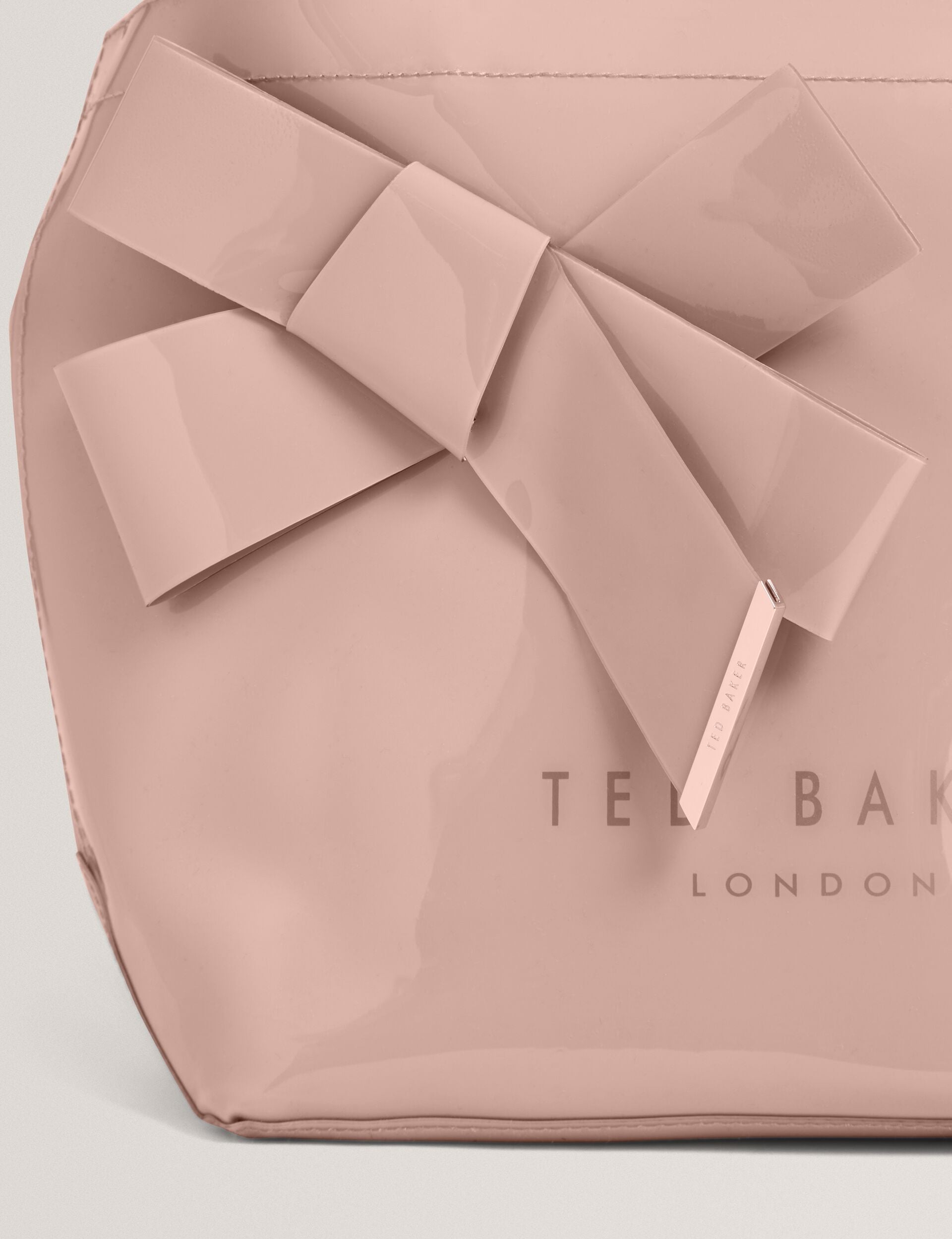 Ted Baker Nikicon Black Small Knot Bow Vinyl Icon Tote Bag Women's