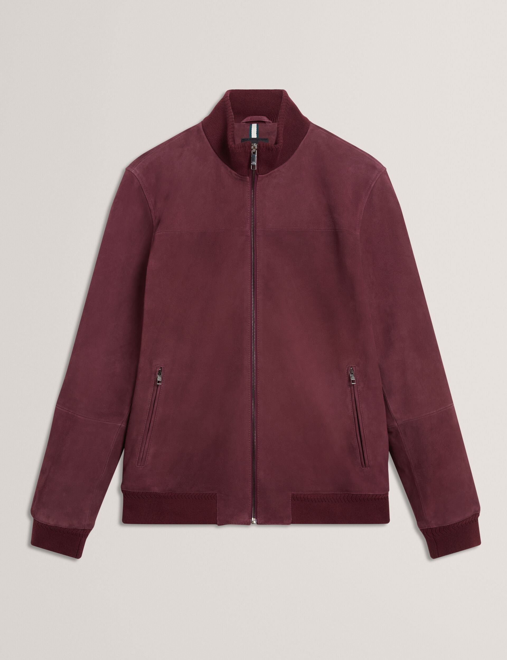 Ted Baker Peveril Suede Funnel Neck Zip Bomber Jacket