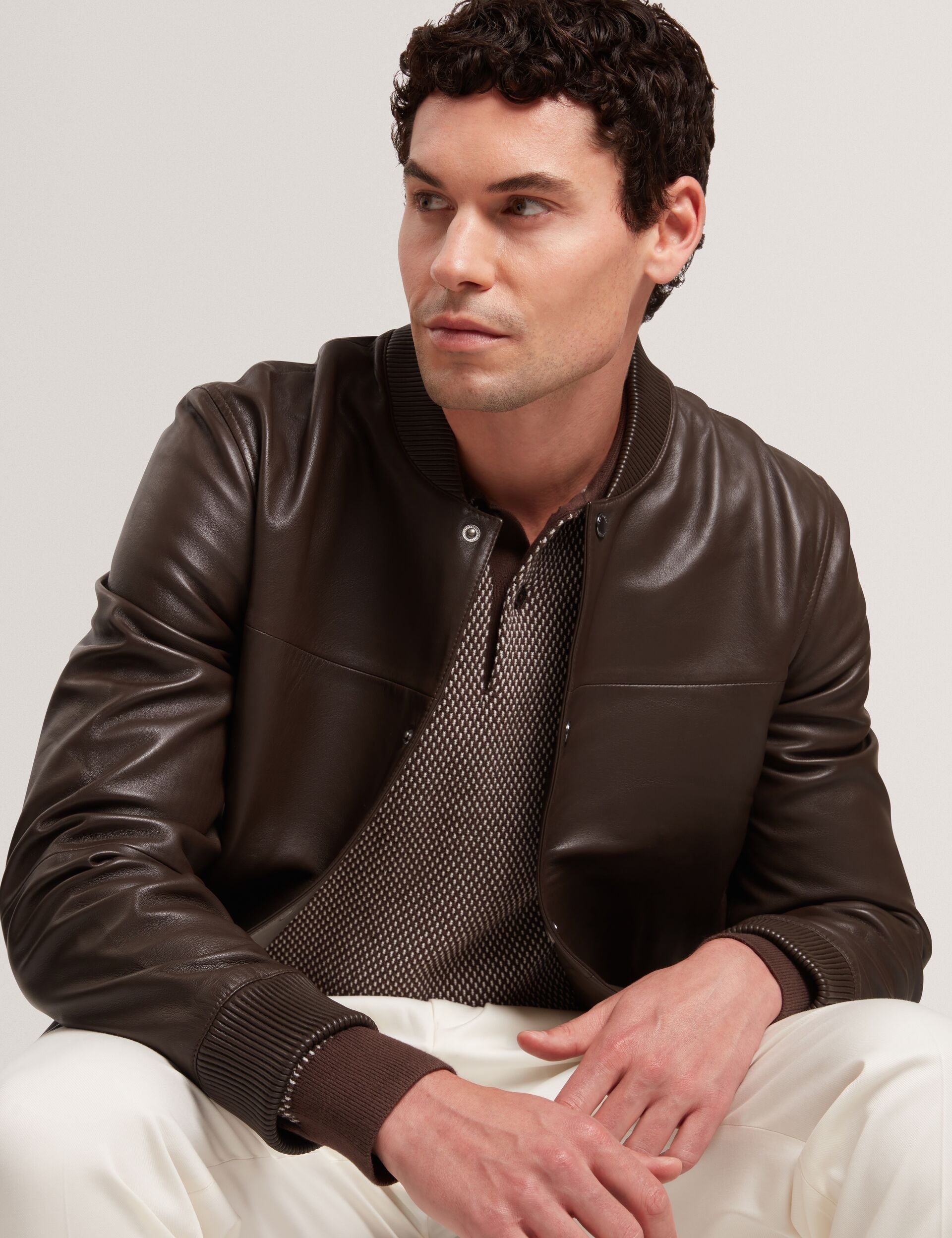Ted Baker Leeams Leather Classic Bomber Jacket