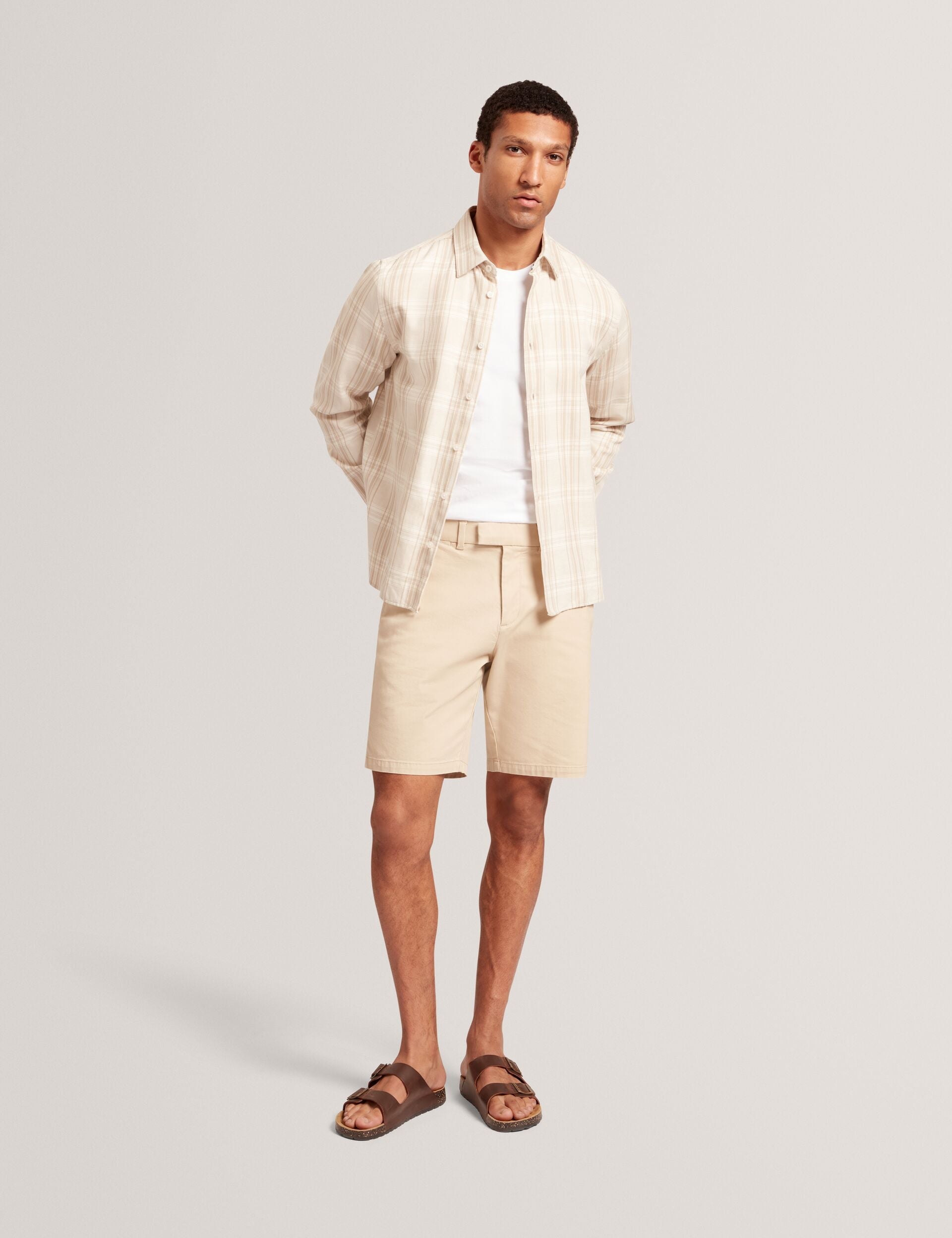Ted Baker Zeuso Tonal Check Cotton Linen Overshirt