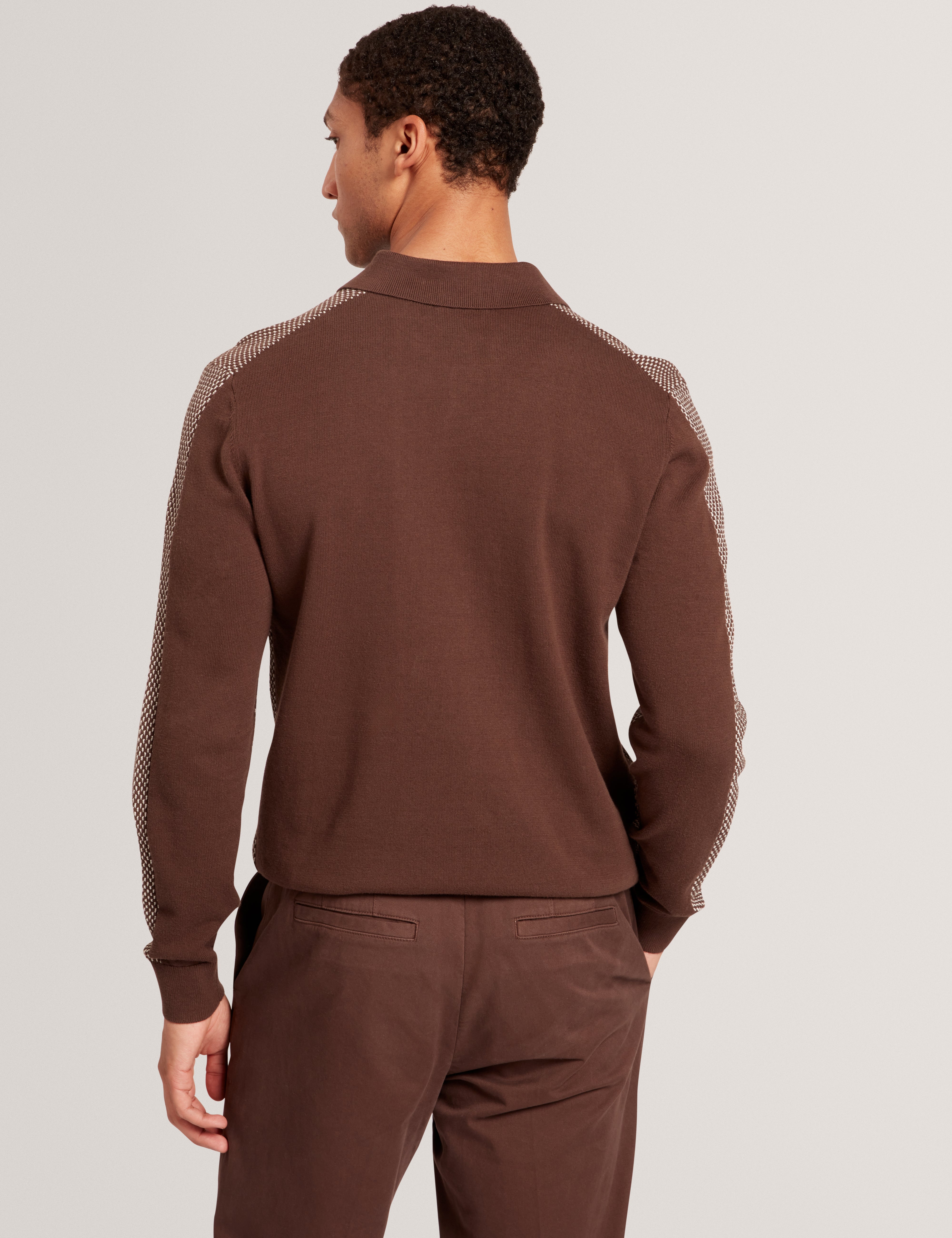 Ted Baker Armodo Brown Tapered Fit Belted Cotton Trousers