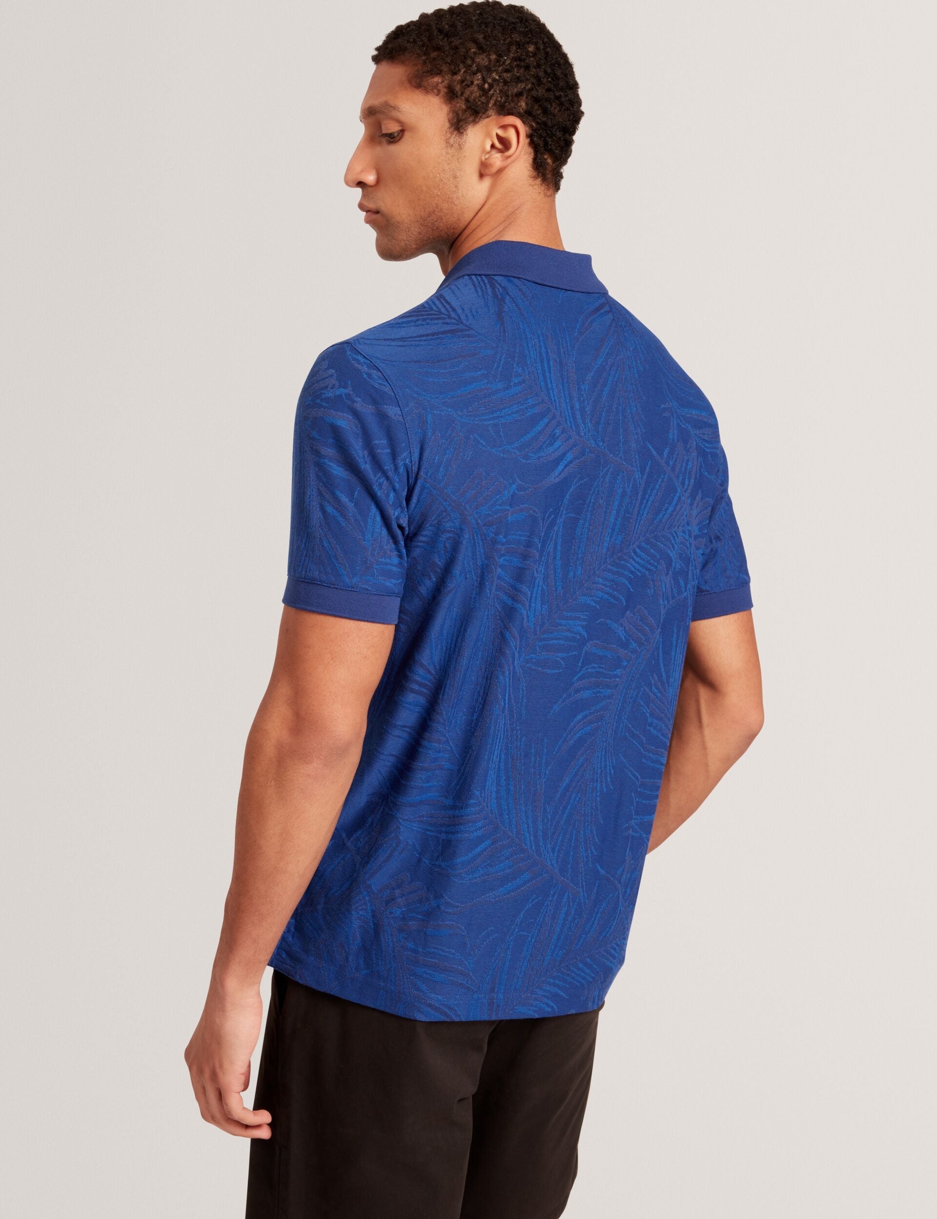Ted Baker Edwine Jacquard Leaf Print Short Sleeve Polo
