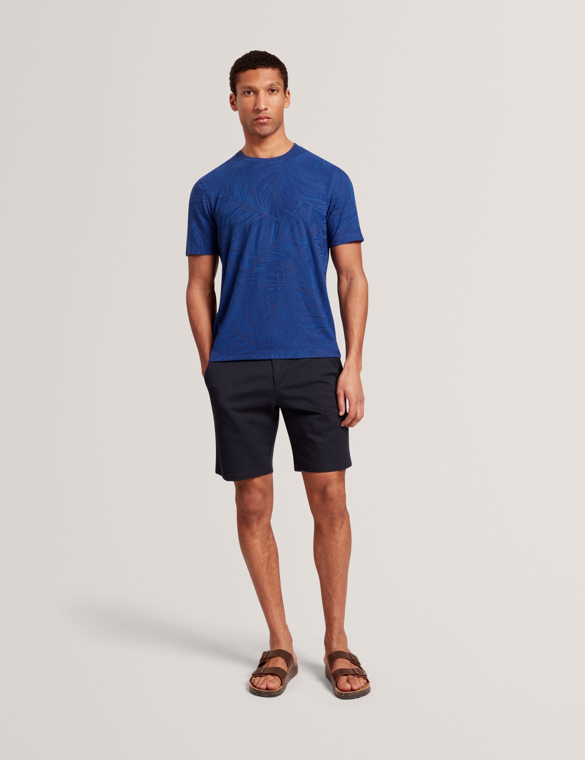 Ted Baker Jessper Jacquard Leaf Print Short Sleeve Tshirt