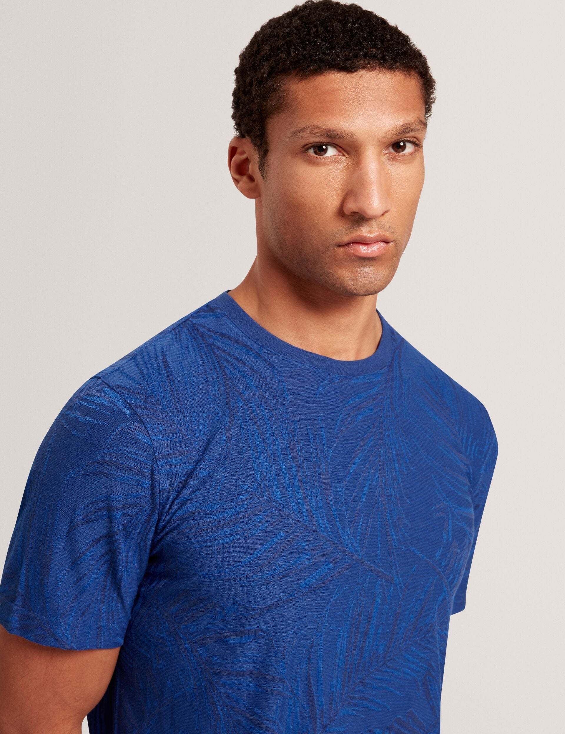 Ted Baker Jessper Jacquard Leaf Print Short Sleeve Tshirt