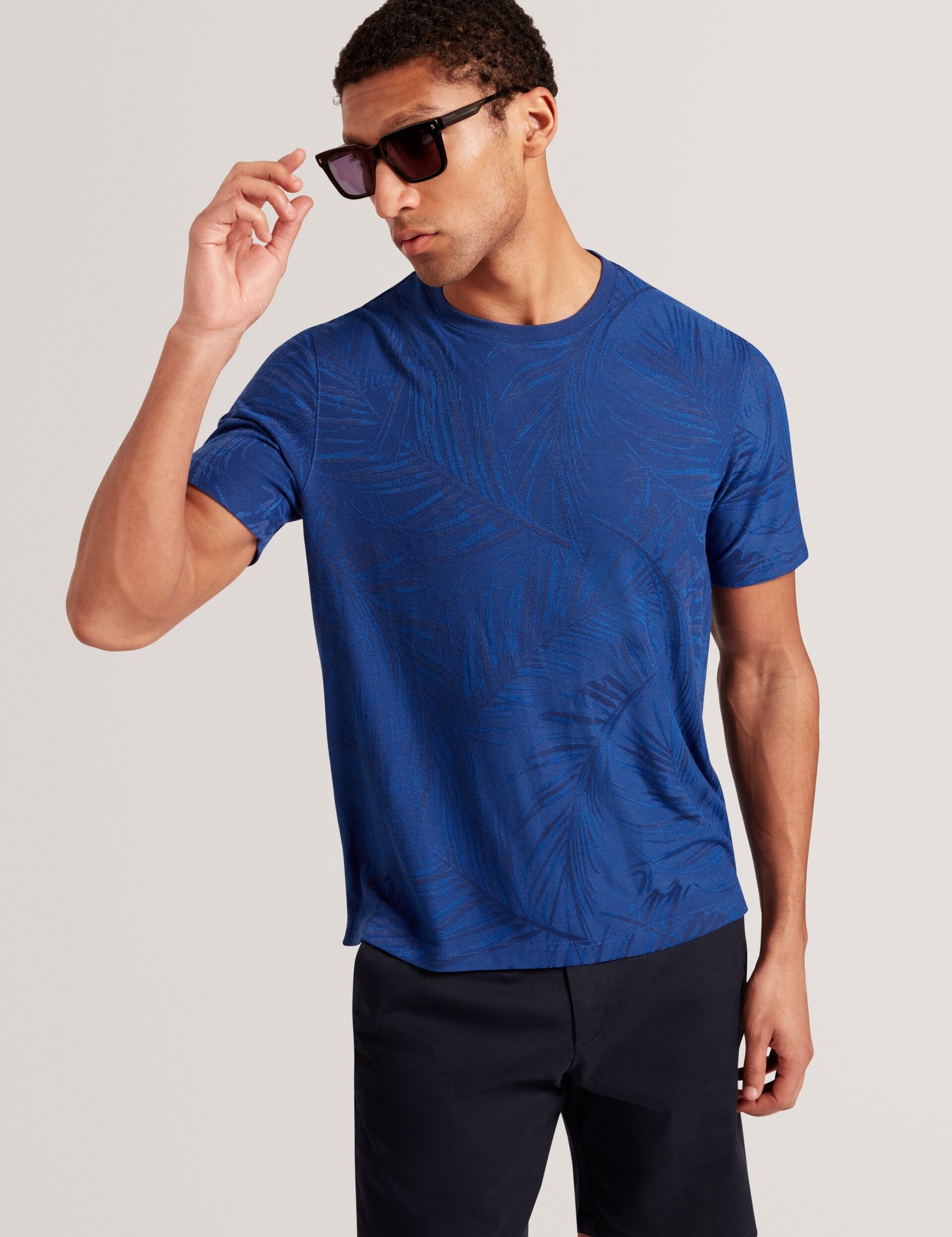 Ted Baker Jessper Jacquard Leaf Print Short Sleeve Tshirt