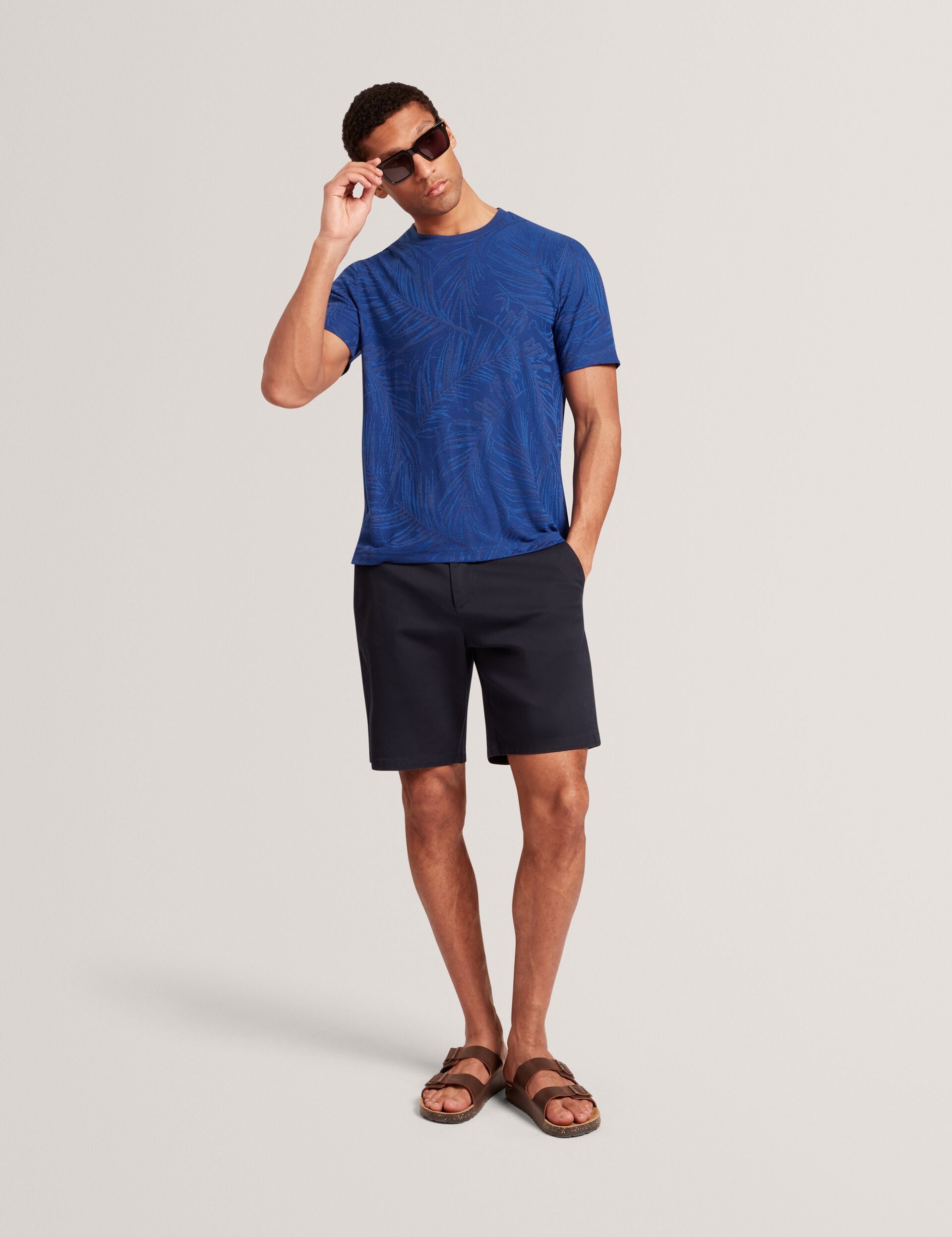 Ted Baker Jessper Jacquard Leaf Print Short Sleeve Tshirt