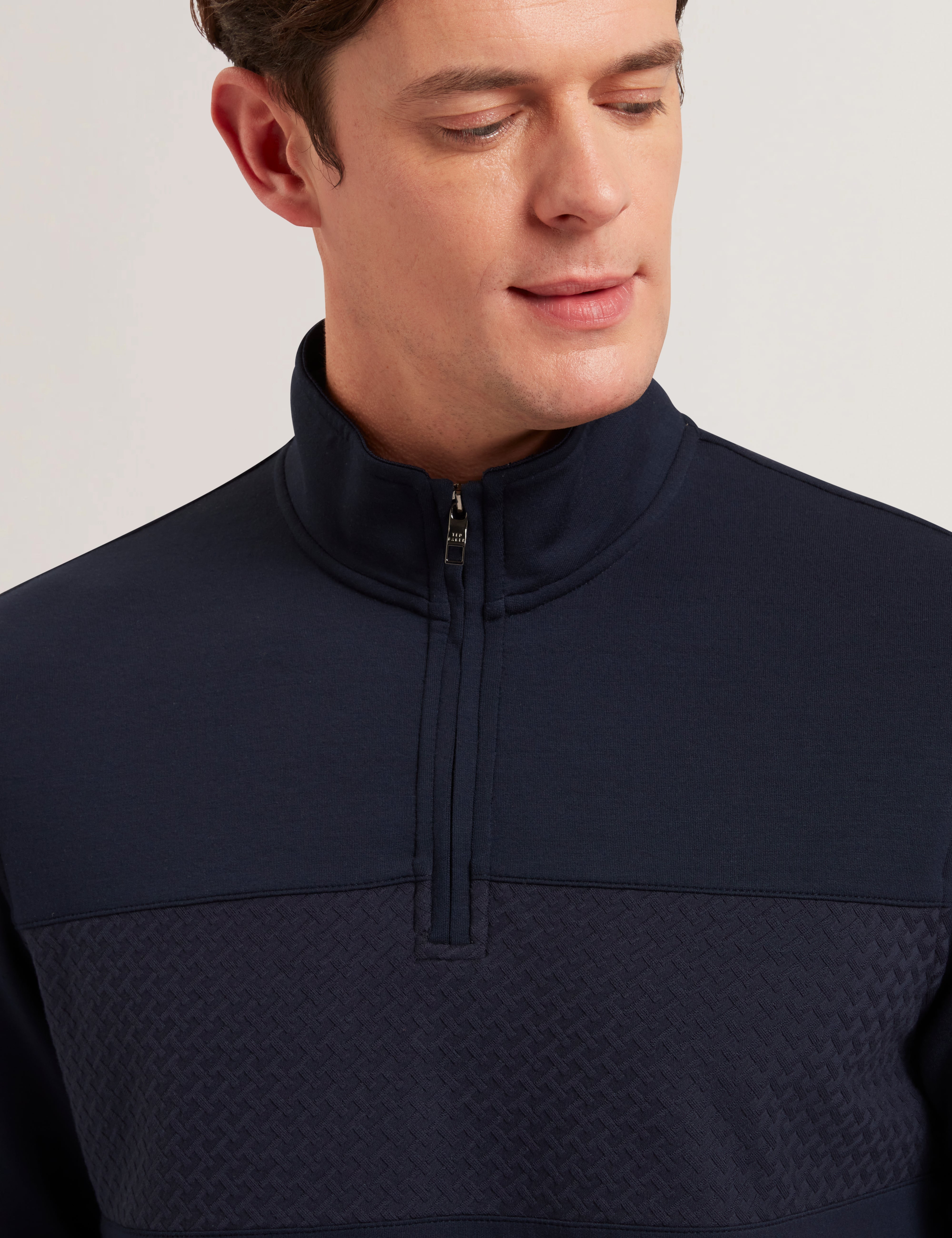 Ted Baker Simonea Textured Panel Halfzip Modal Sweatshirt