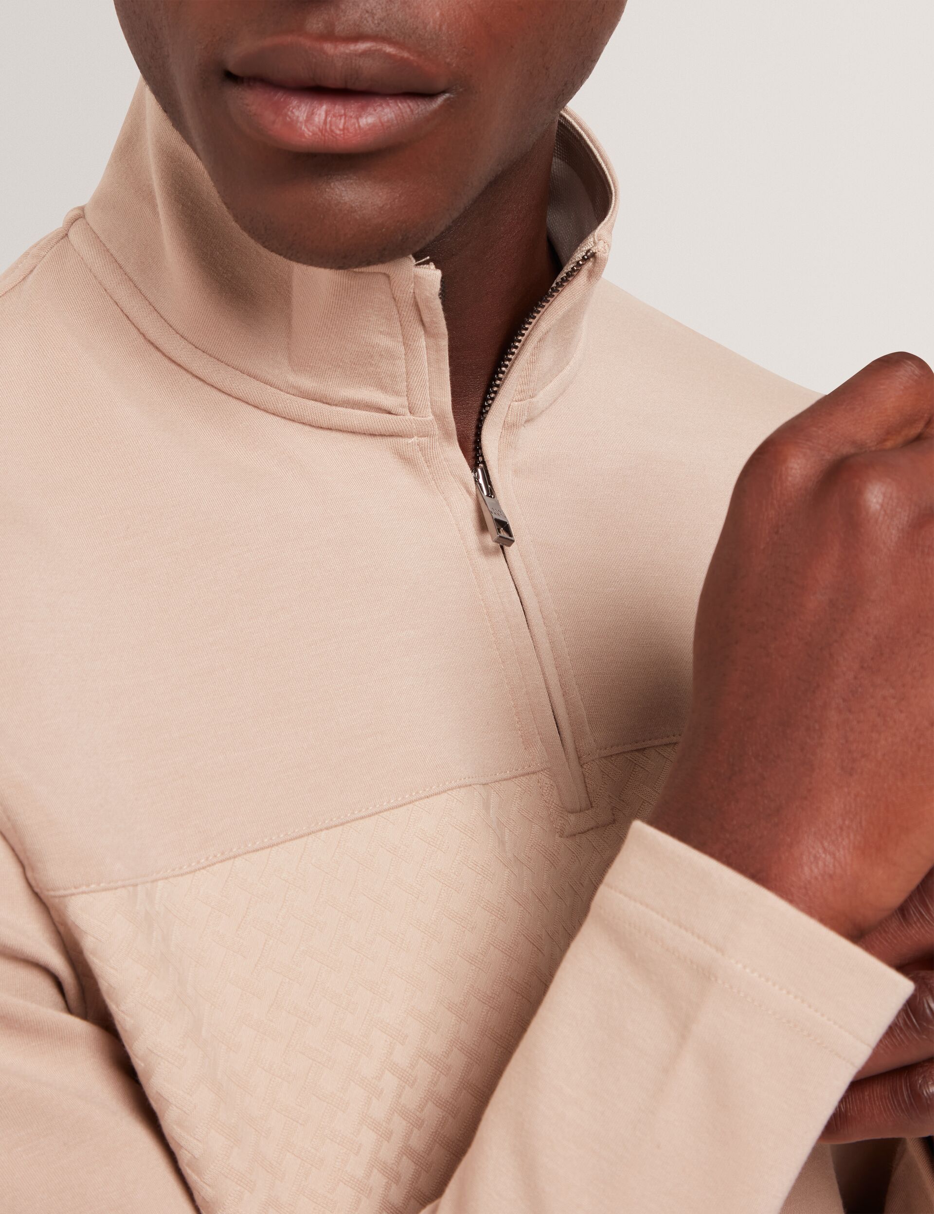 Ted Baker Simonea Textured Panel Halfzip Modal Sweatshirt
