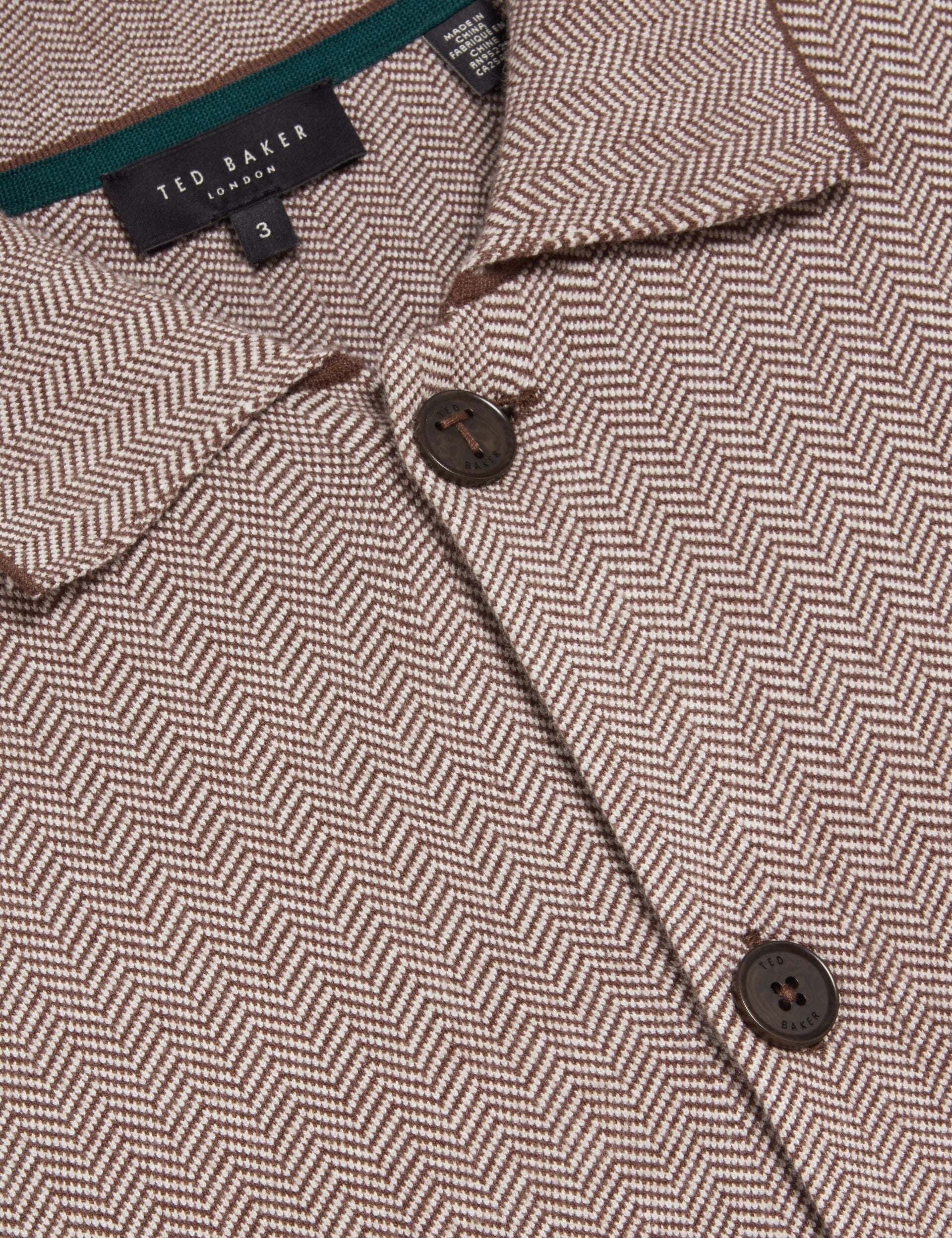 Ted Baker Thimon Herringbone Knit Buttonup Jacket