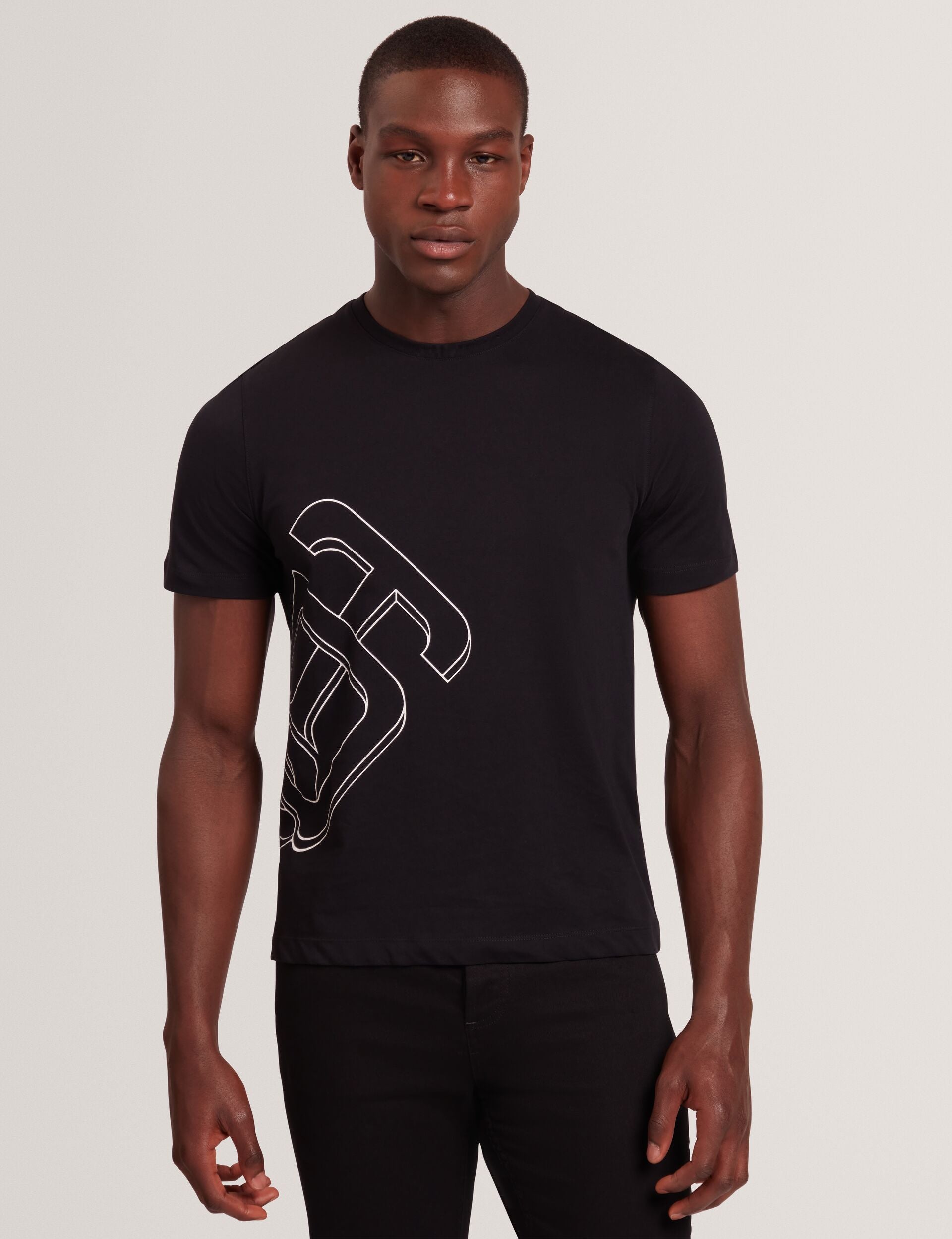 Ted Baker Craigey Black Logo Graphic Crew Neck Cotton Tshirt