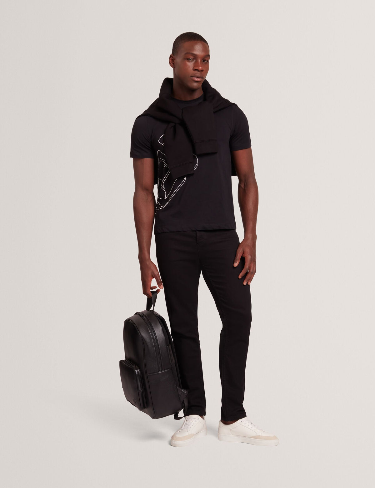 Ted Baker Craigey Black Logo Graphic Crew Neck Cotton Tshirt