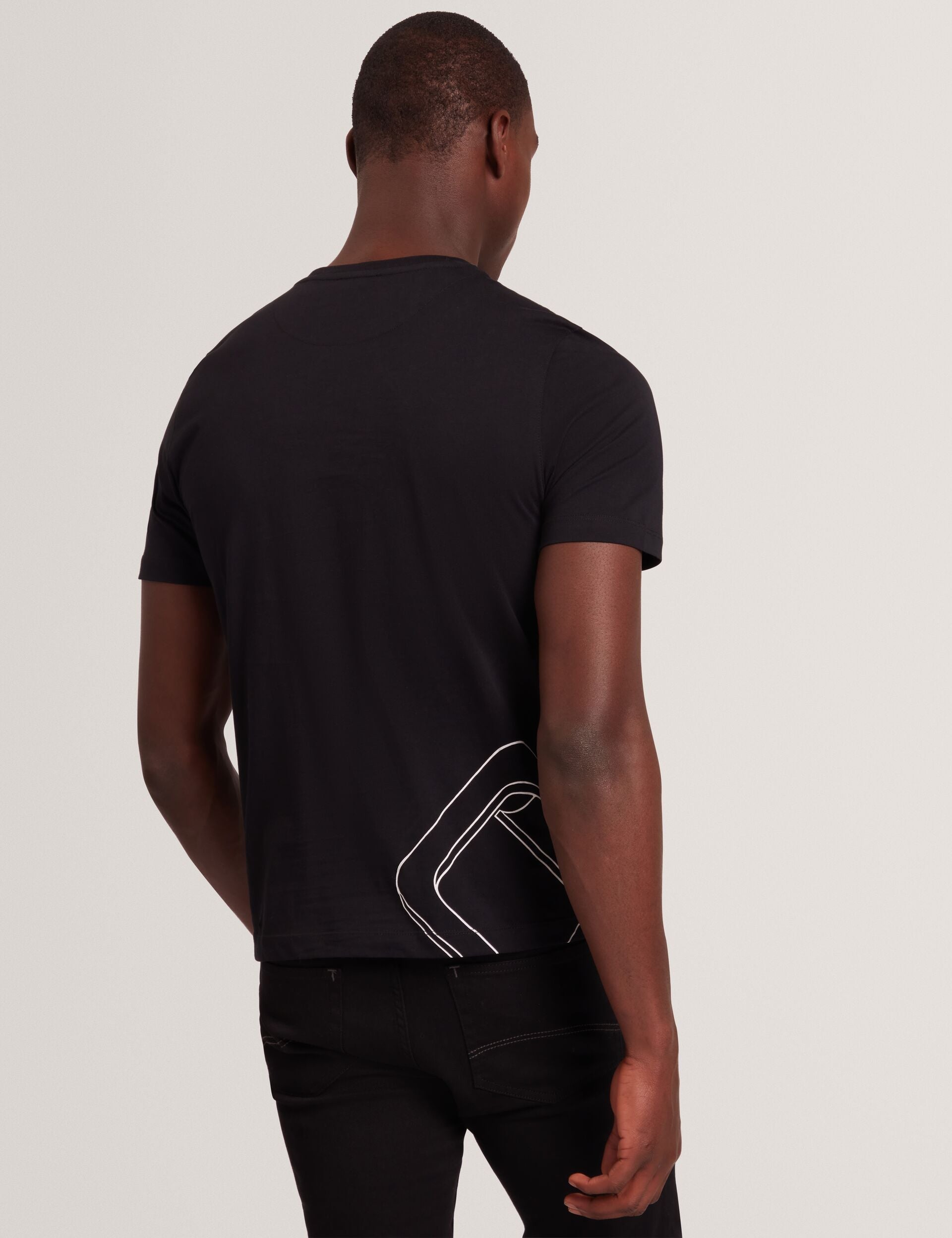 Ted Baker Craigey Black Logo Graphic Crew Neck Cotton Tshirt