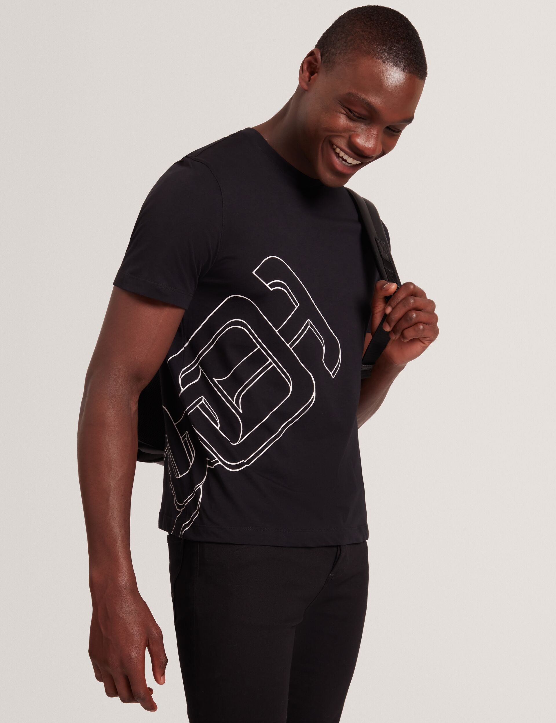 Ted Baker Craigey Black Logo Graphic Crew Neck Cotton Tshirt