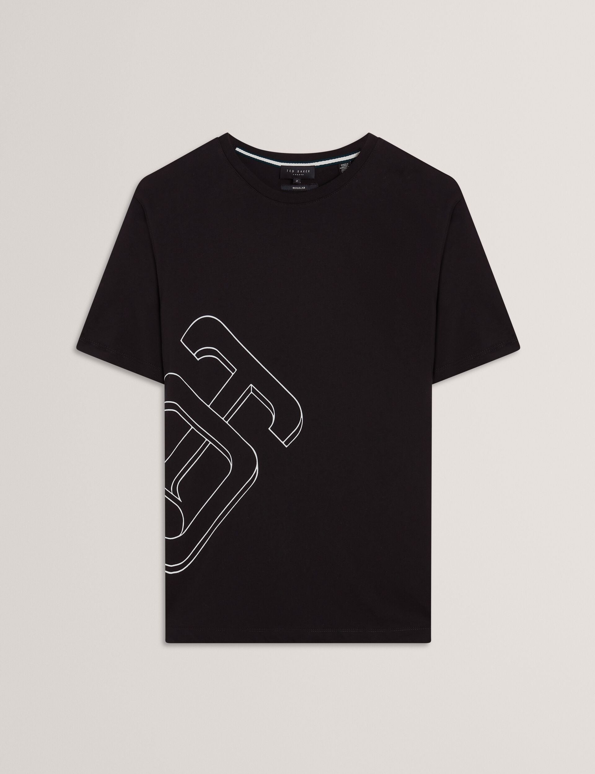 Ted Baker Craigey Black Logo Graphic Crew Neck Cotton Tshirt