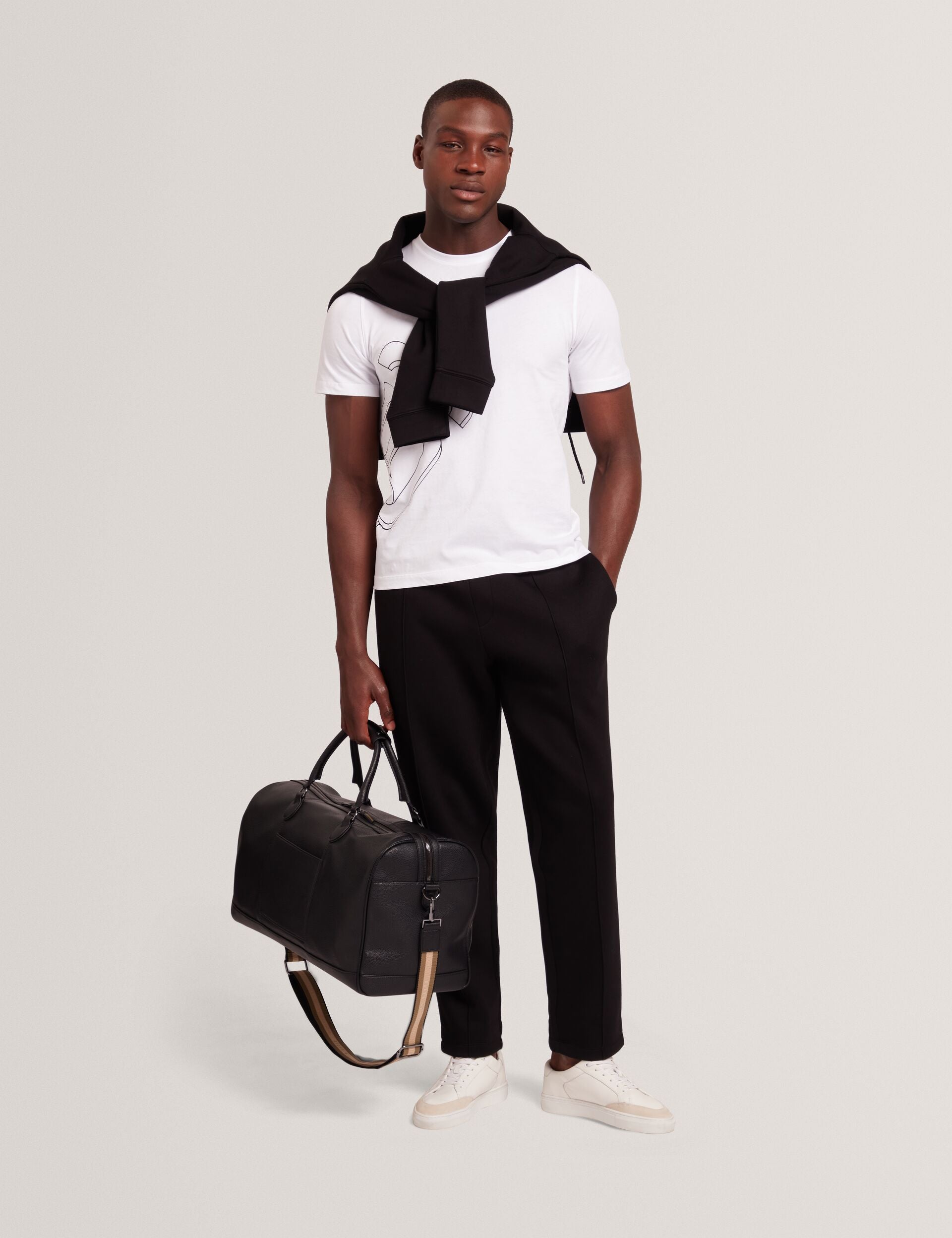 Ted Baker Craigey White Logo Graphic Crew Neck Cotton Tshirt