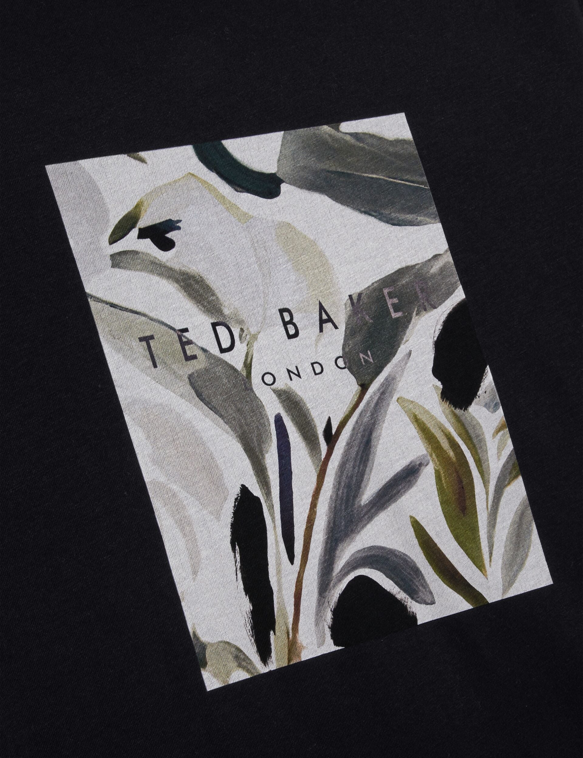 Ted Baker Justino Black Branded Box Print Graphic Cotton Tshirt