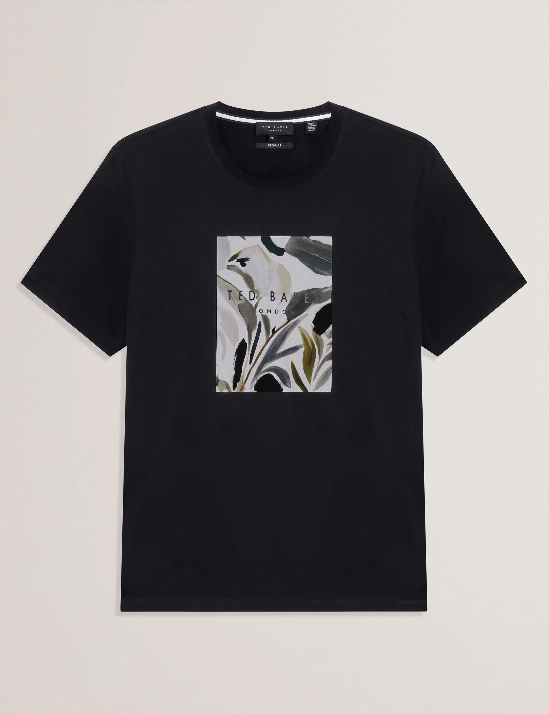 Ted Baker Justino Black Branded Box Print Graphic Cotton Tshirt