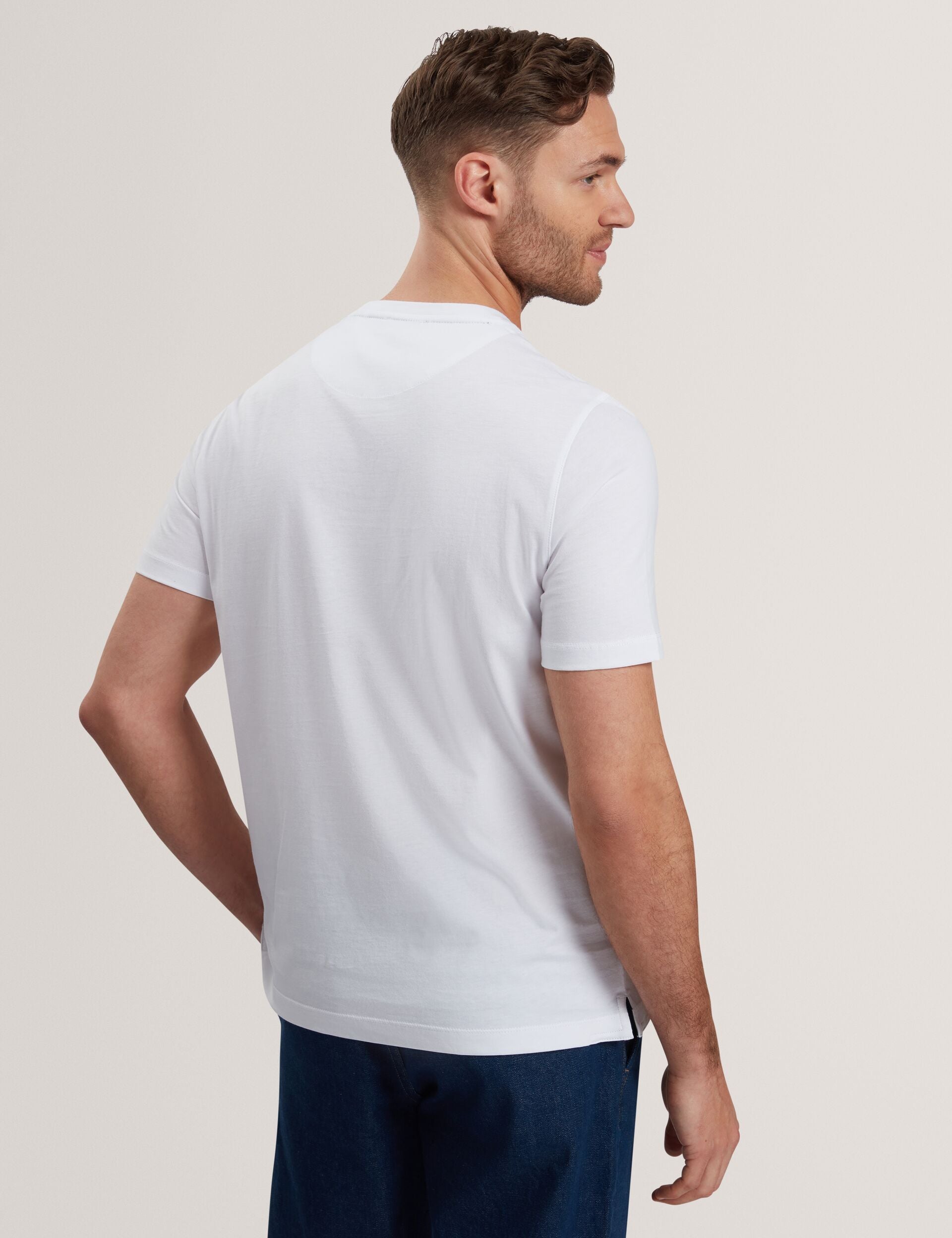 Ted Baker Justino White Branded Box Print Graphic Cotton Tshirt