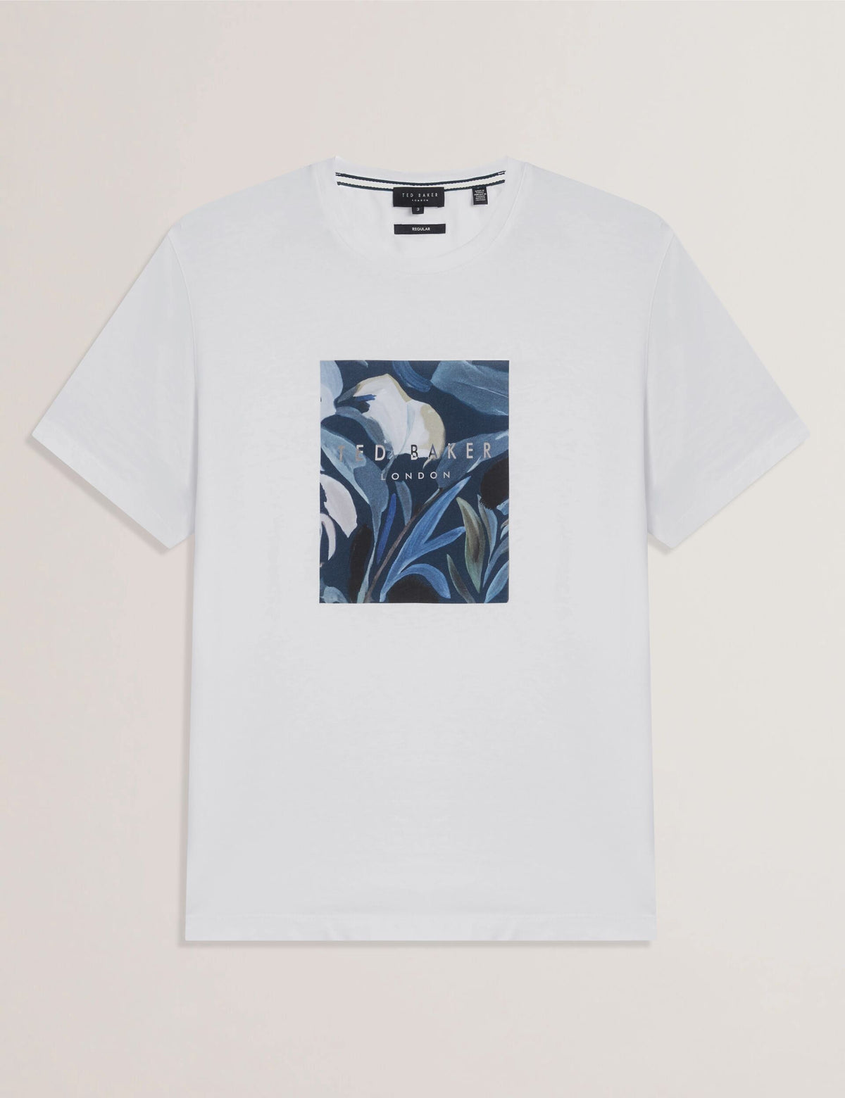 Ted Baker Justino White Branded Box Print Graphic Cotton Tshirt