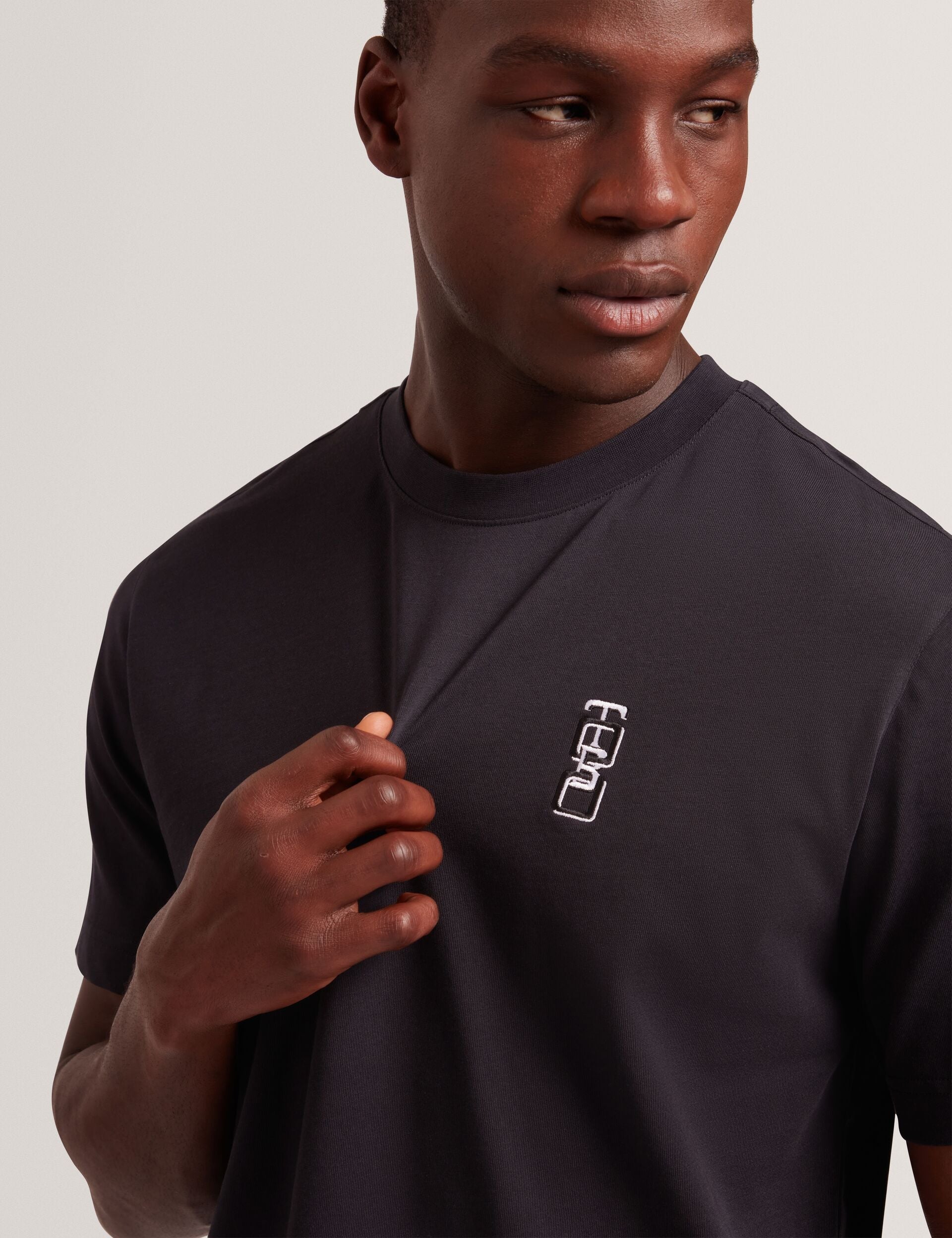 Ted Baker Kuyrt Embroidered Tb Logo Relaxed Tshirt