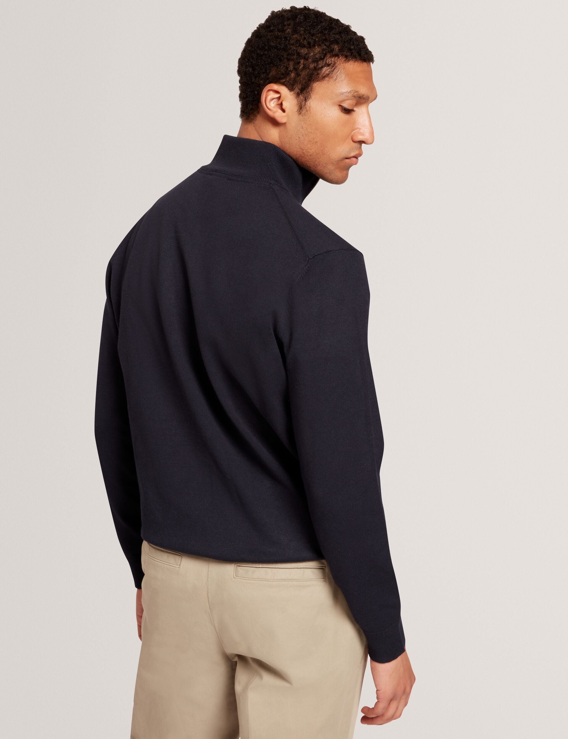 Ted Baker Robinsn Branded Check Panel Half Zip Jumper