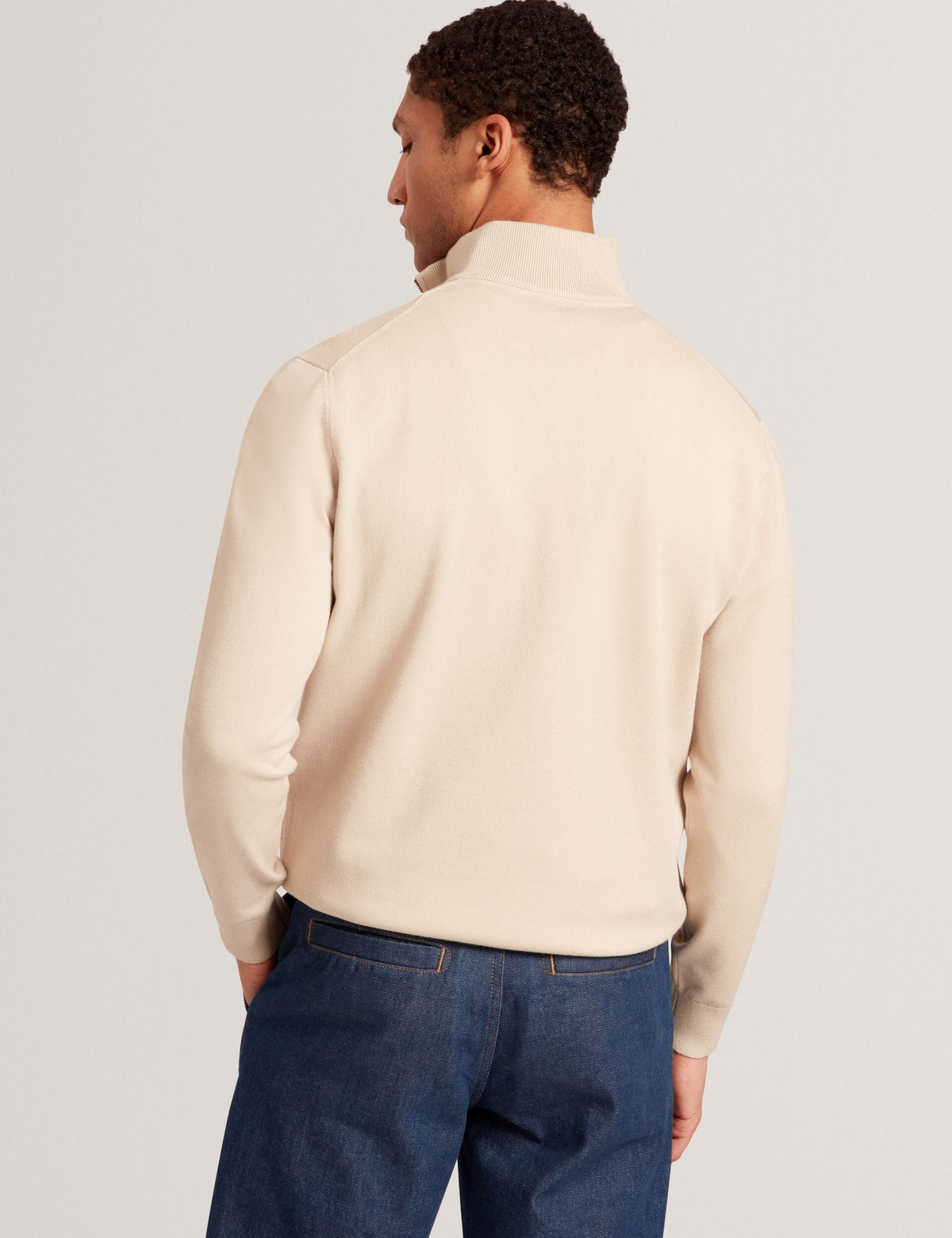 Ted Baker Robinsn Branded Check Panel Half Zip Jumper