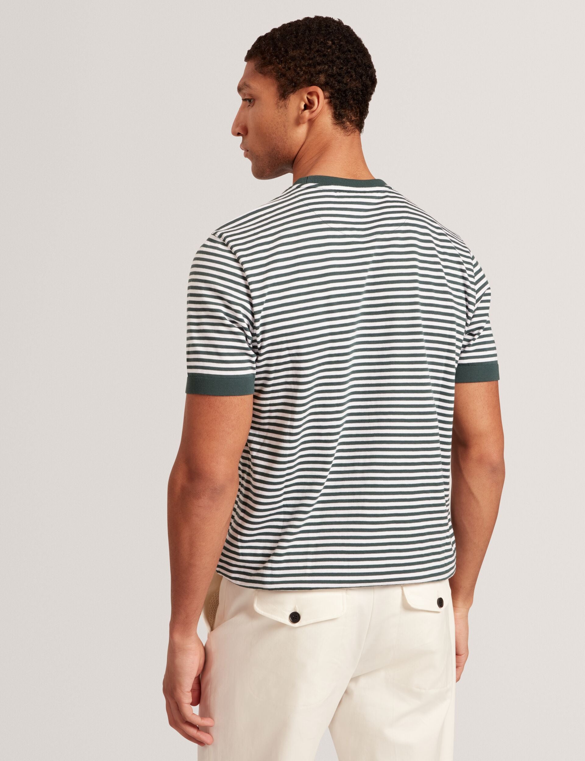 Ted Baker Ourme Classic Stripe Cotton Crew Neck Tshirt