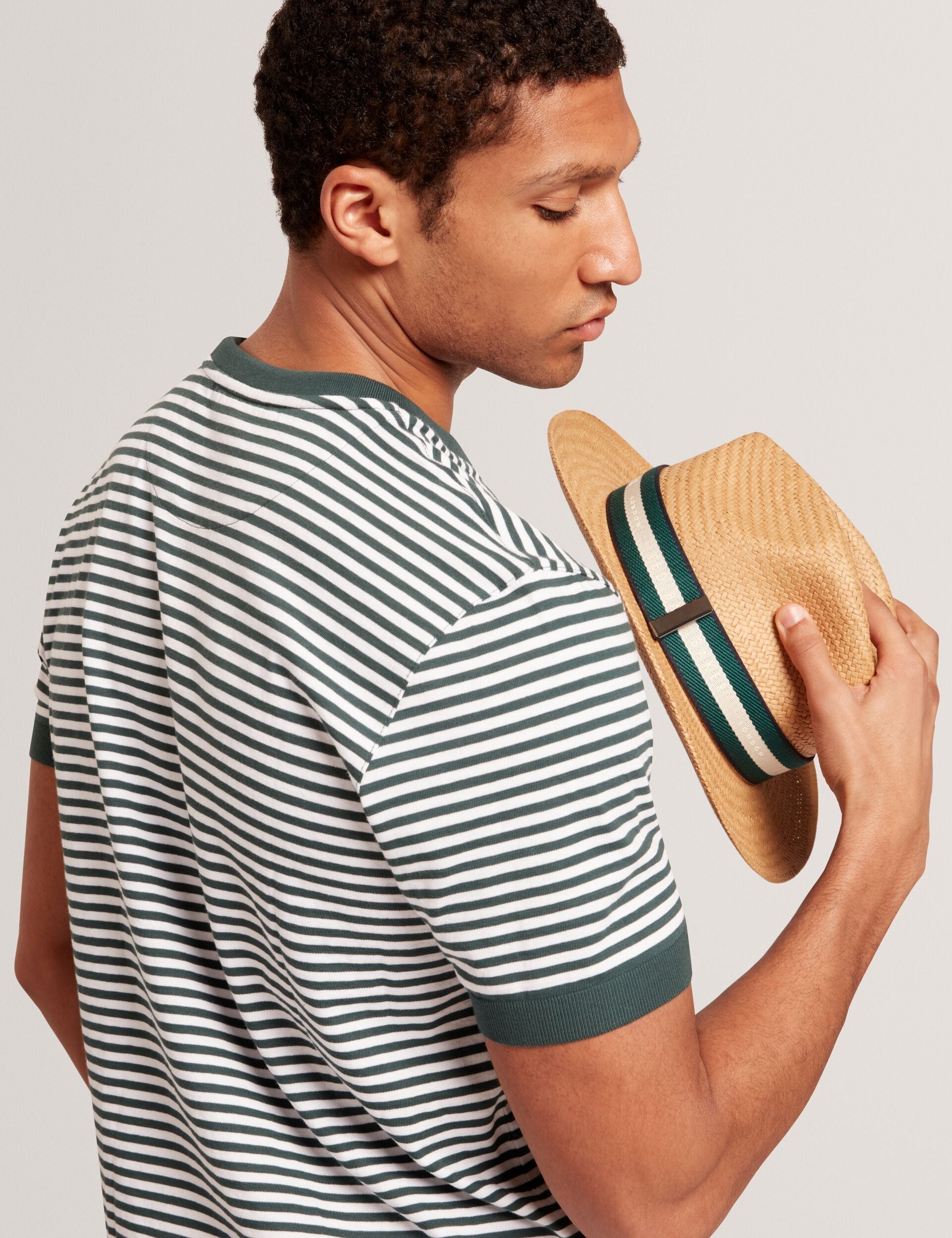 Ted Baker Ourme Classic Stripe Cotton Crew Neck Tshirt