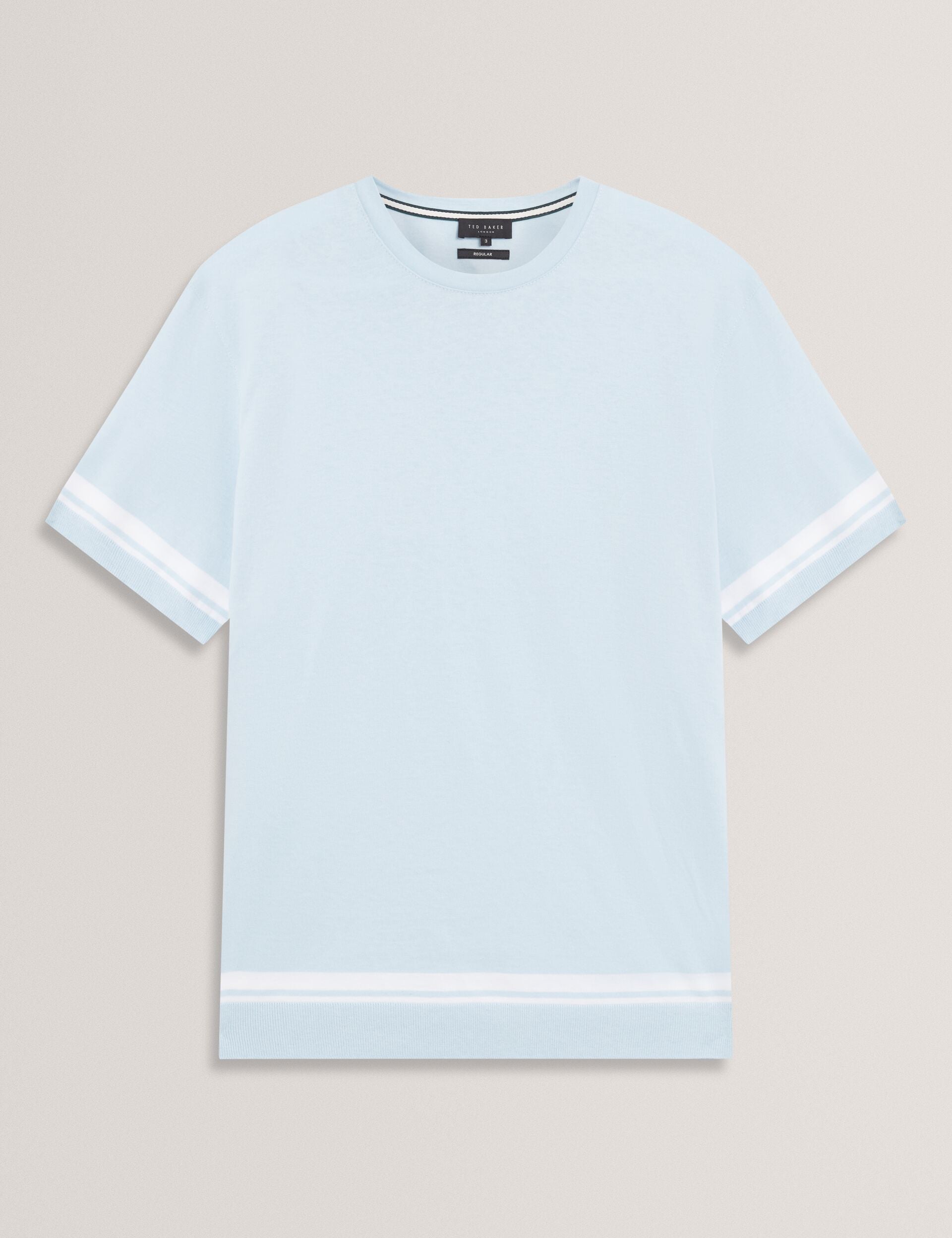Ted Baker Eauts Block Stripe Trim Cotton Knit Tshirt