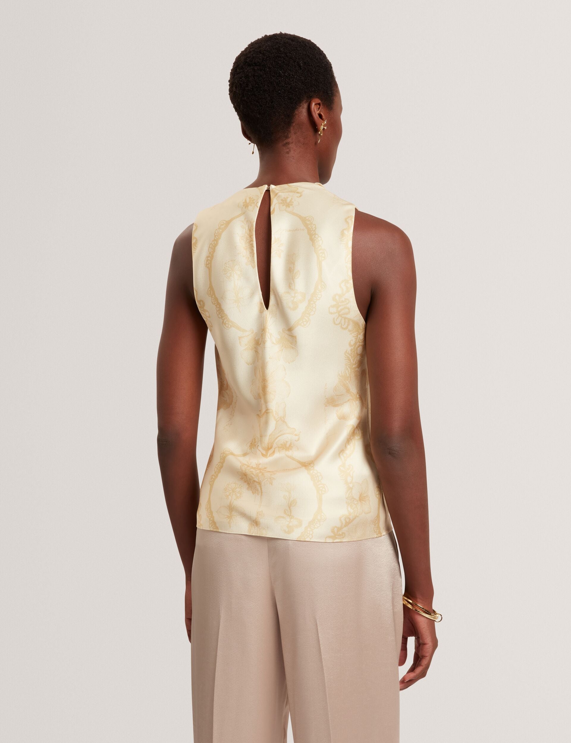 Ted Baker Cobla Lace Print Drape Neck Sleeveless Top Women's