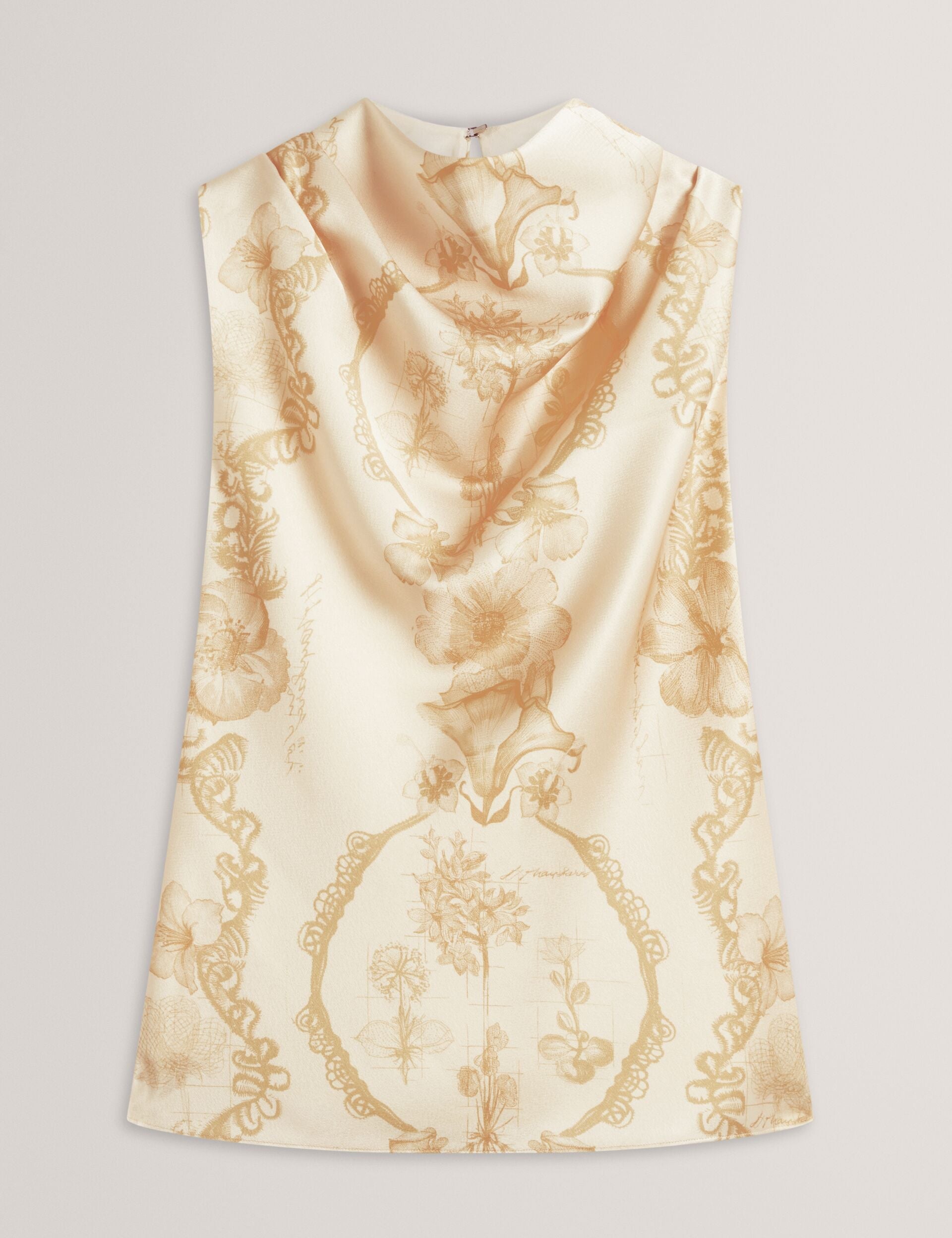 Ted Baker Cobla Lace Print Drape Neck Sleeveless Top Women's