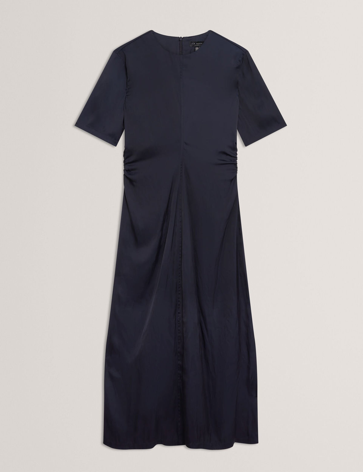 Ted Baker Plumma Satin Ruched Waist Short Sleeve Midi Dress Women's