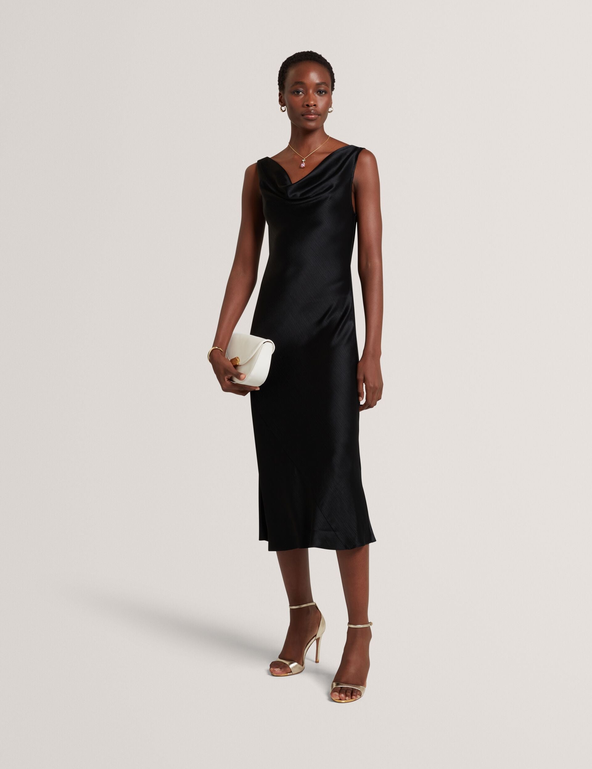 Ted Baker Miinta Satin Cowl Neck Midi Slip Dress Women's
