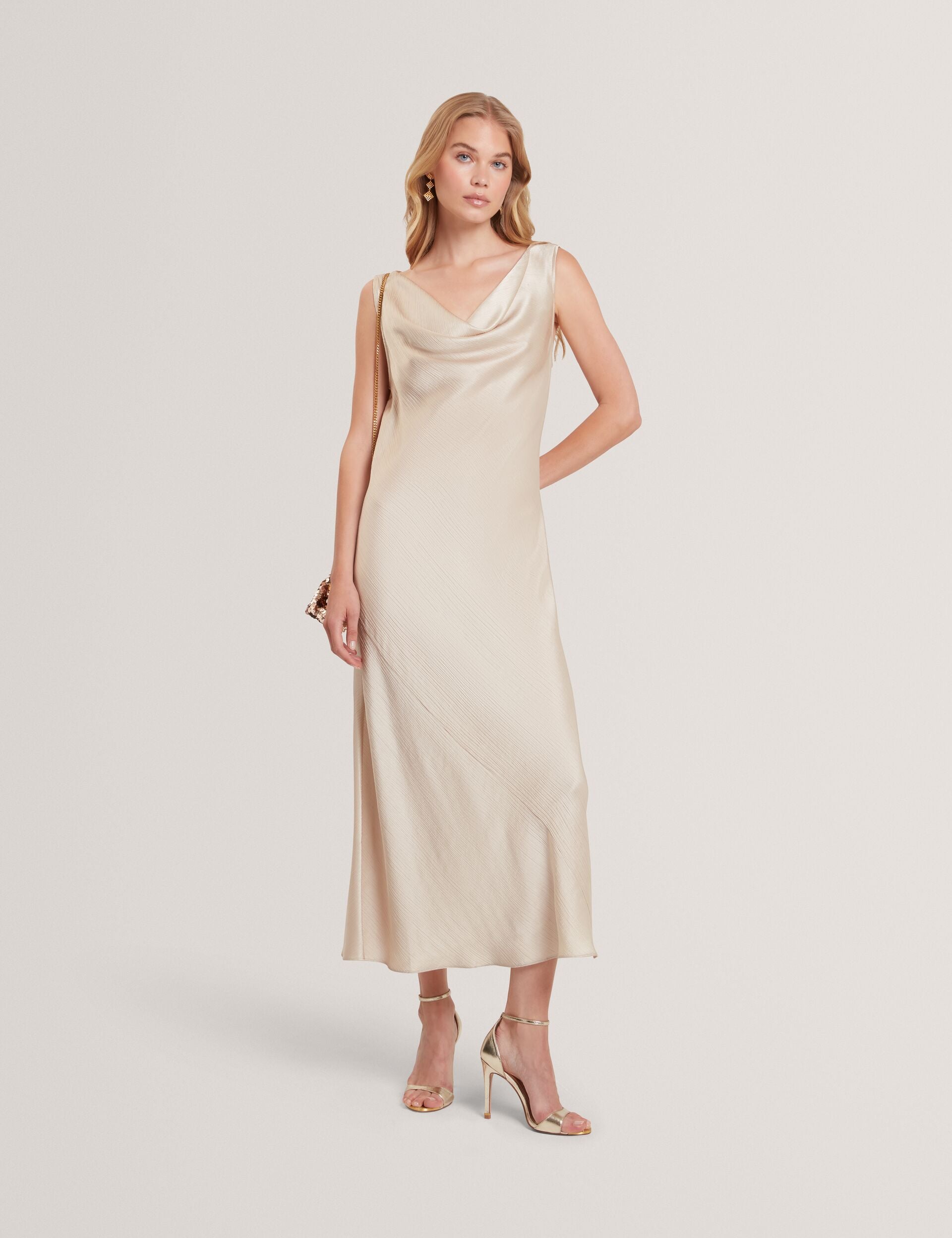 Ted Baker Miinta Satin Cowl Neck Midi Slip Dress Women's