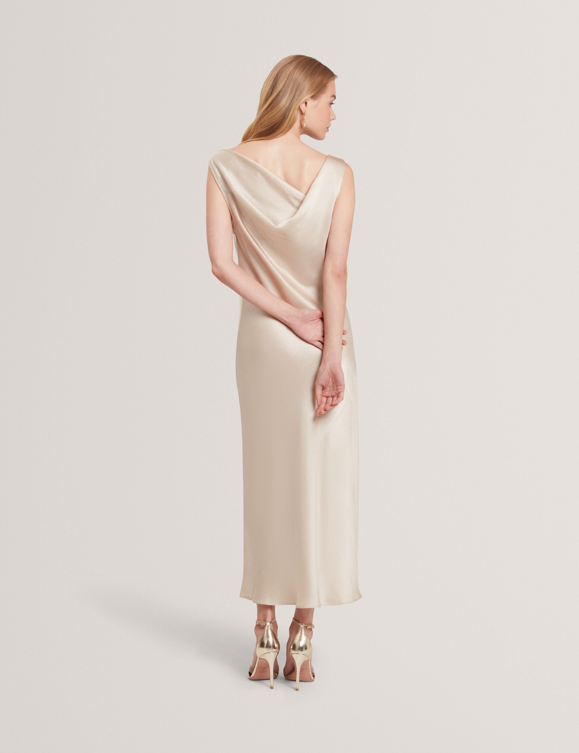 Ted Baker Miinta Satin Cowl Neck Midi Slip Dress Women's