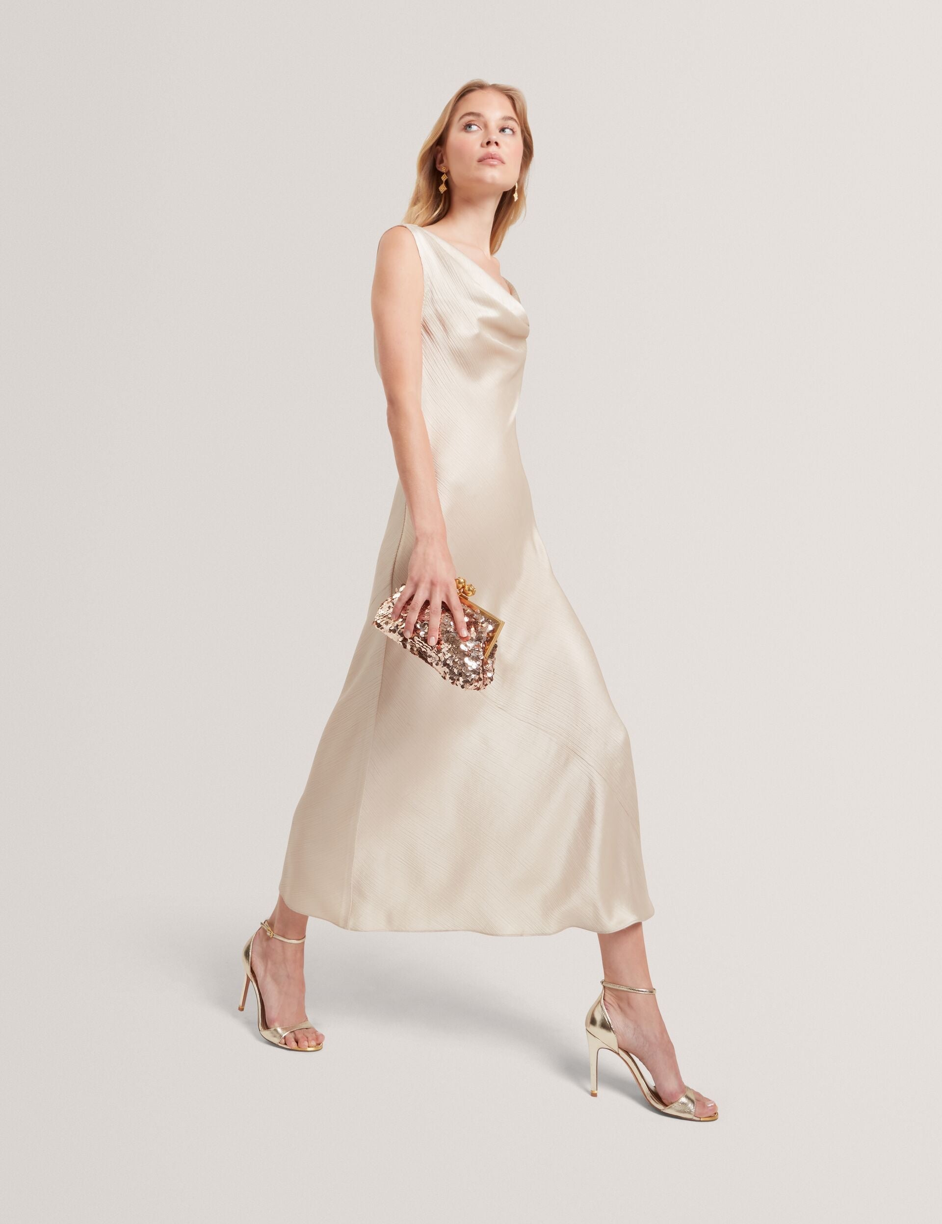 Ted Baker Miinta Satin Cowl Neck Midi Slip Dress Women's