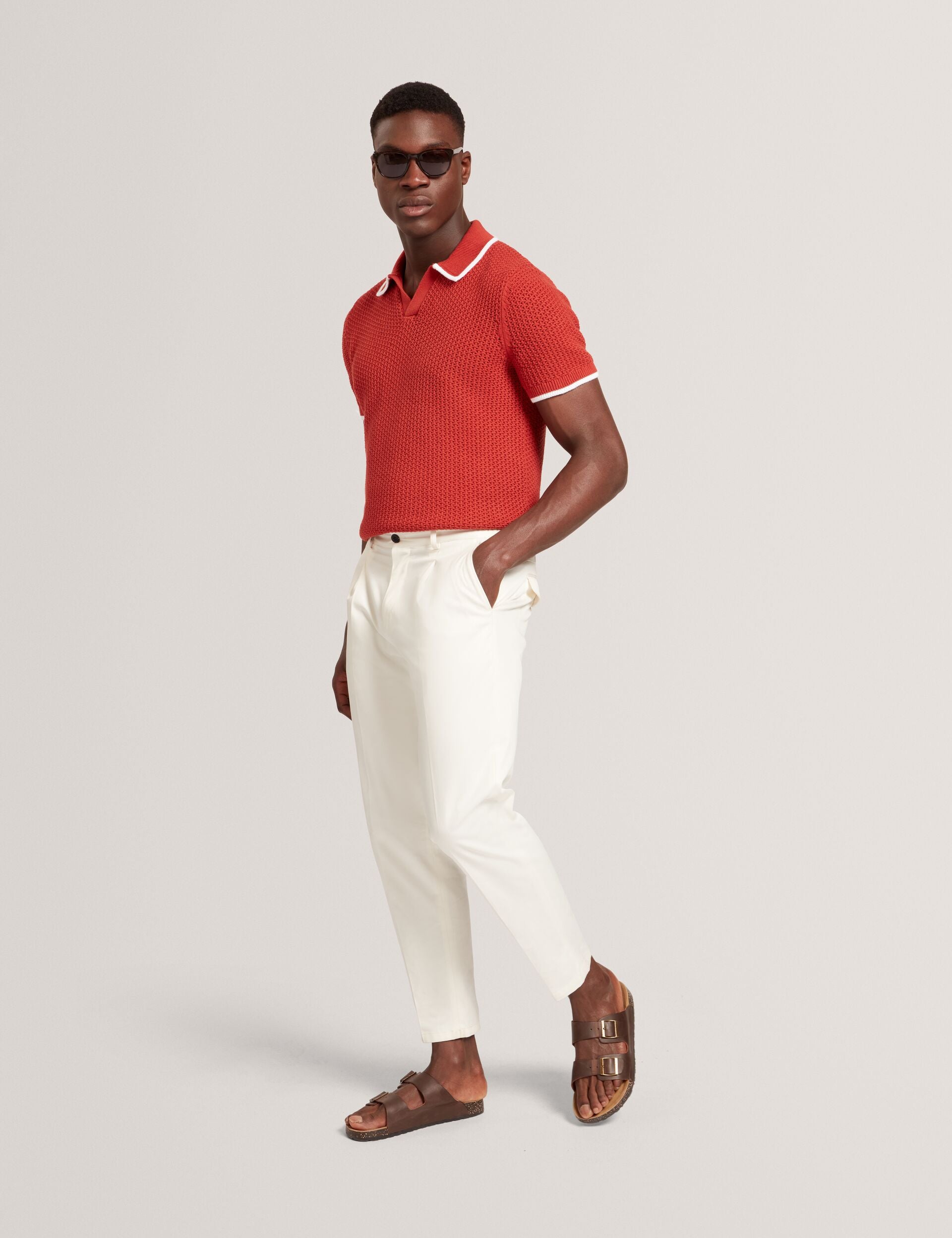 Ted Baker Danite Smart Tapered Leg Cotton Stretch Trousers