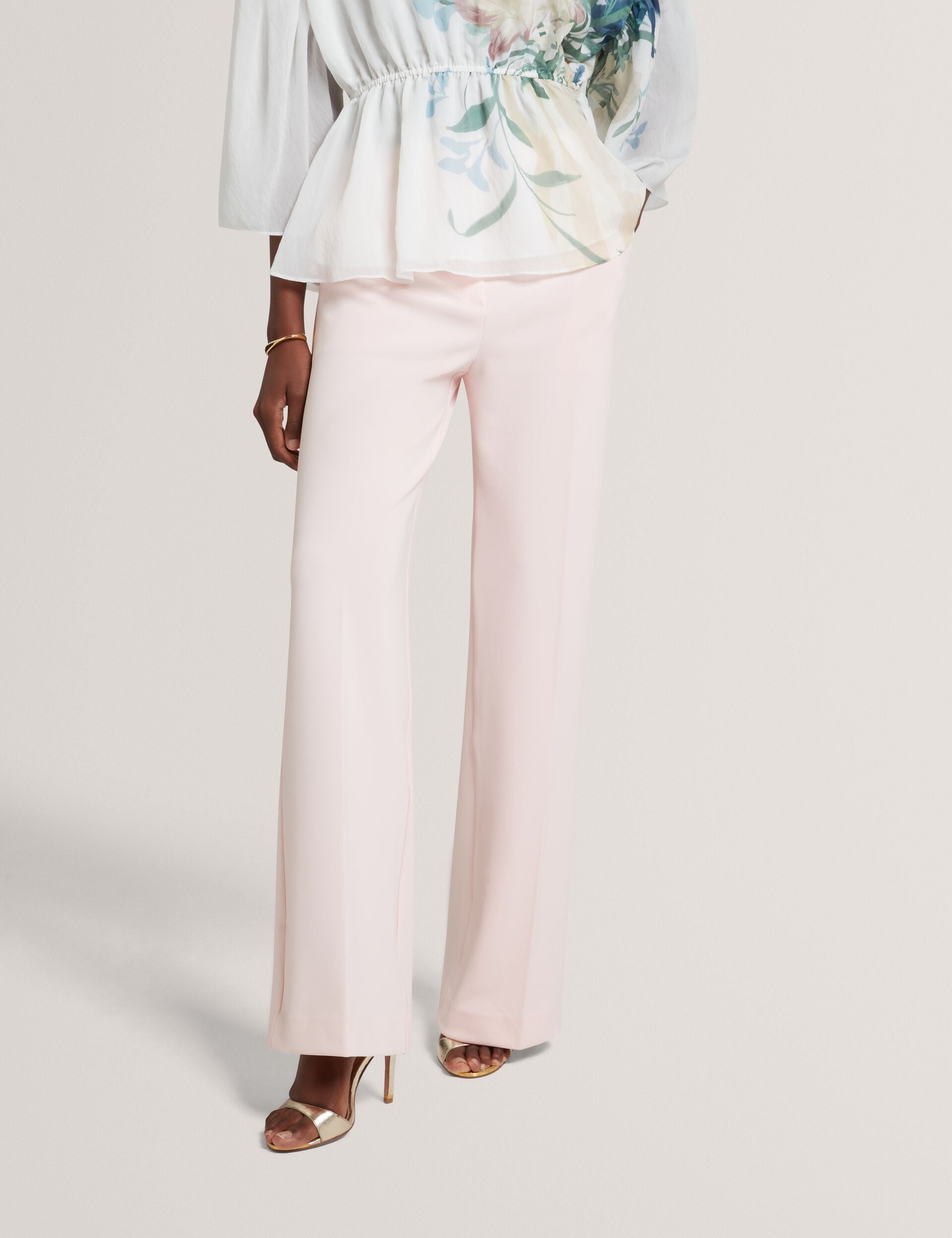Ted Baker Pink Tailored High Waisted Flared Trousers Women's