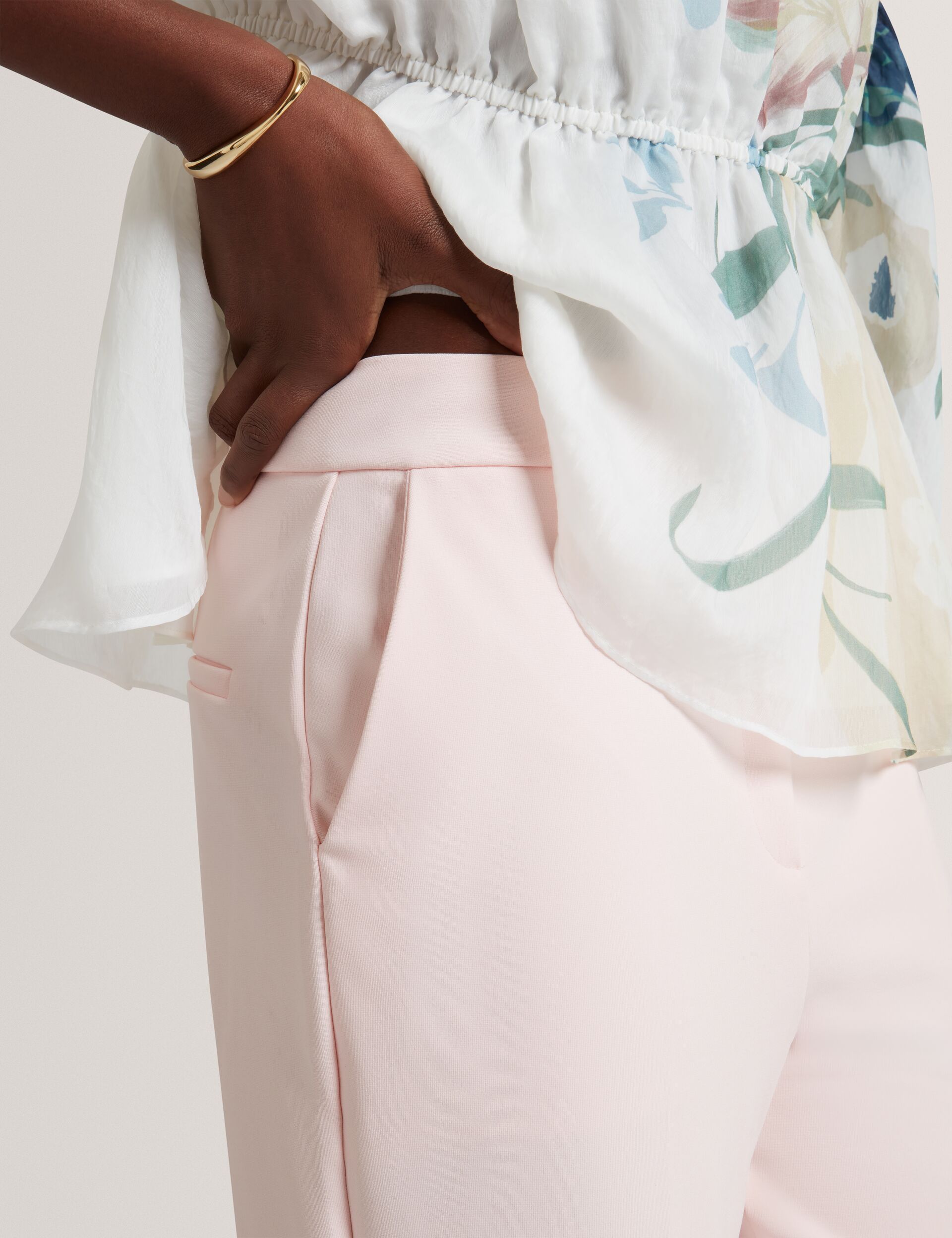 Ted Baker Pink Tailored High Waisted Flared Trousers Women's
