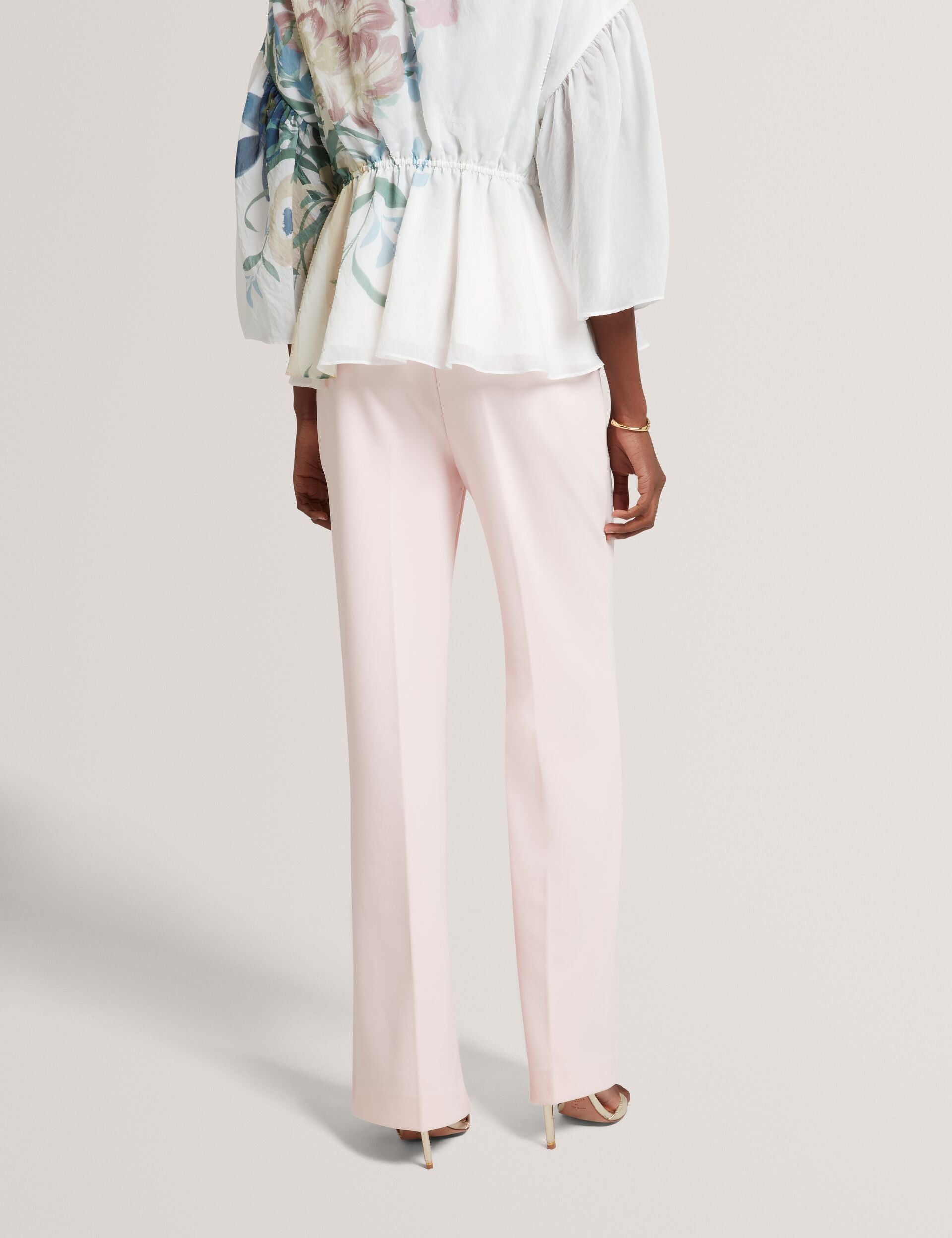 Ted Baker Pink Tailored High Waisted Flared Trousers Women's