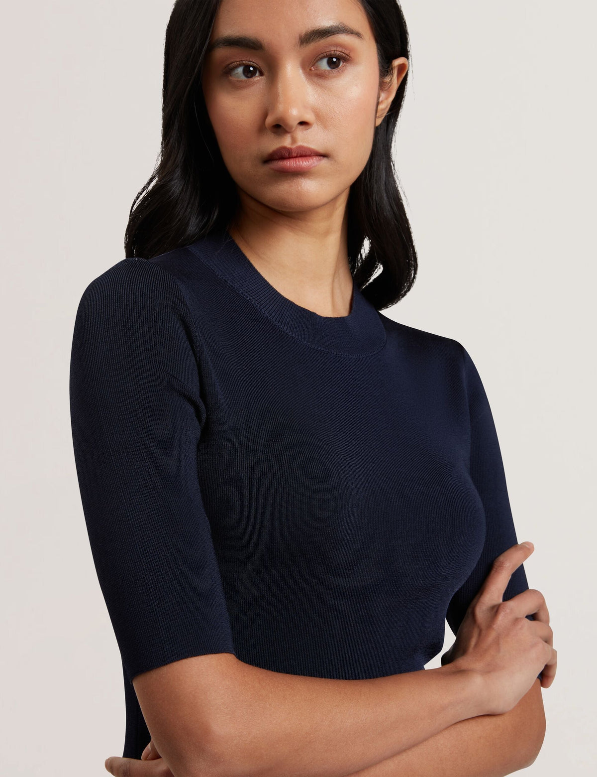 Ted Baker Felixia Slim Fit Half Sleeve Plain Knit Top Women's